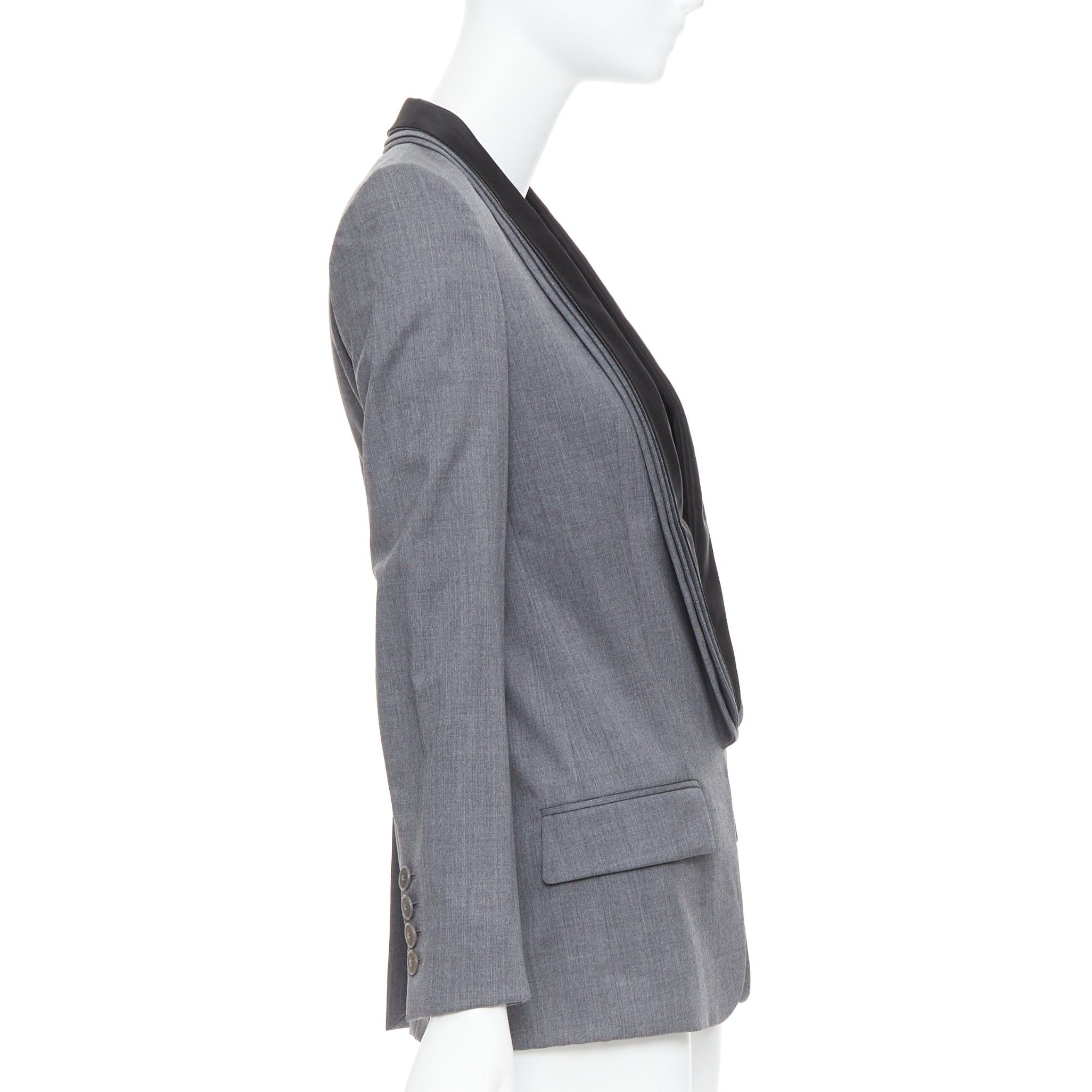 Stella McCartney STELLA MCCARTNEY 2011 grey 100% wool triple layer lapel blazer IT36 XXS Size XS / US 0-2 / IT 36-38 - 5 Thumbnail