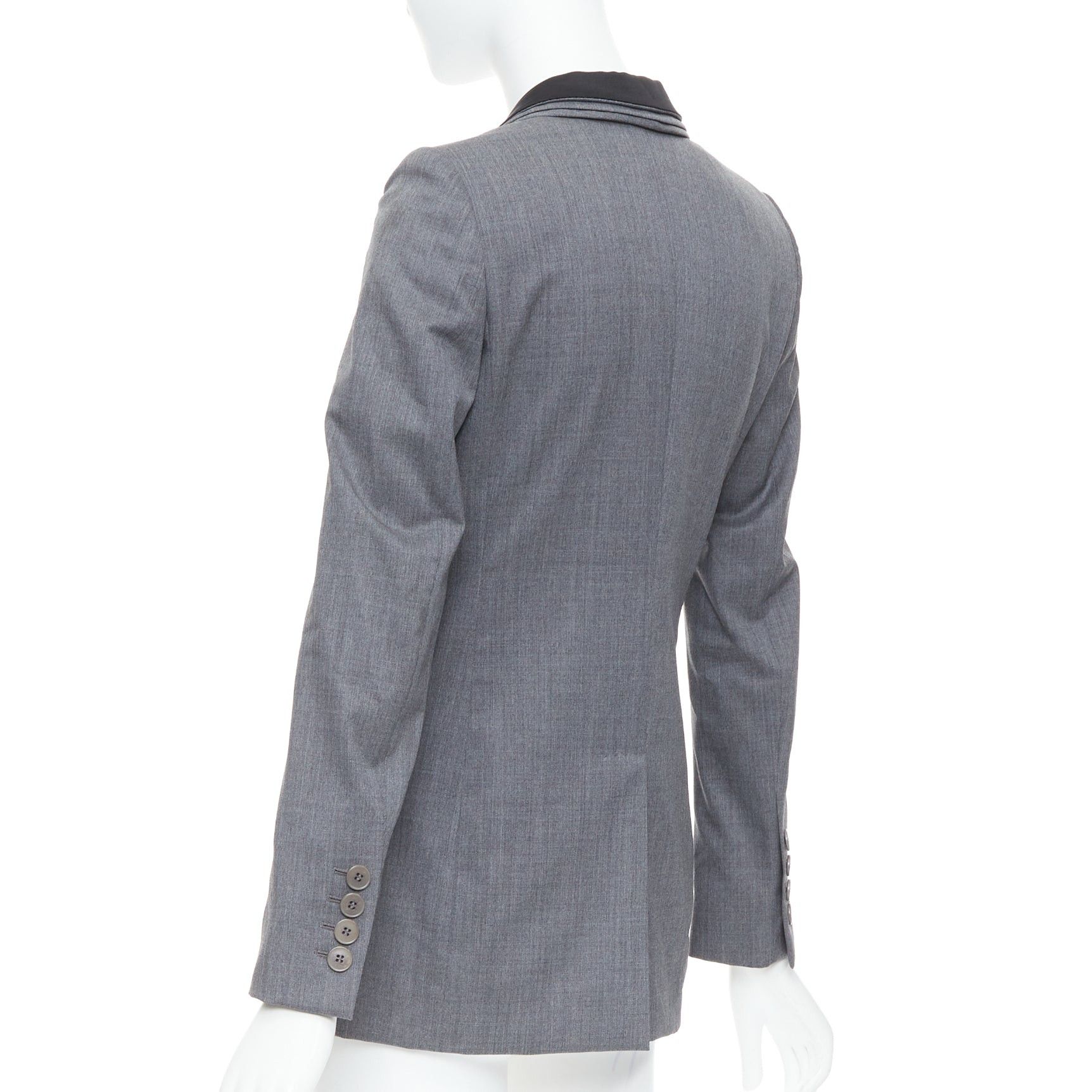 Stella McCartney STELLA MCCARTNEY 2011 grey 100% wool triple layer lapel blazer IT36 XXS Size XS / US 0-2 / IT 36-38 - 7 Thumbnail