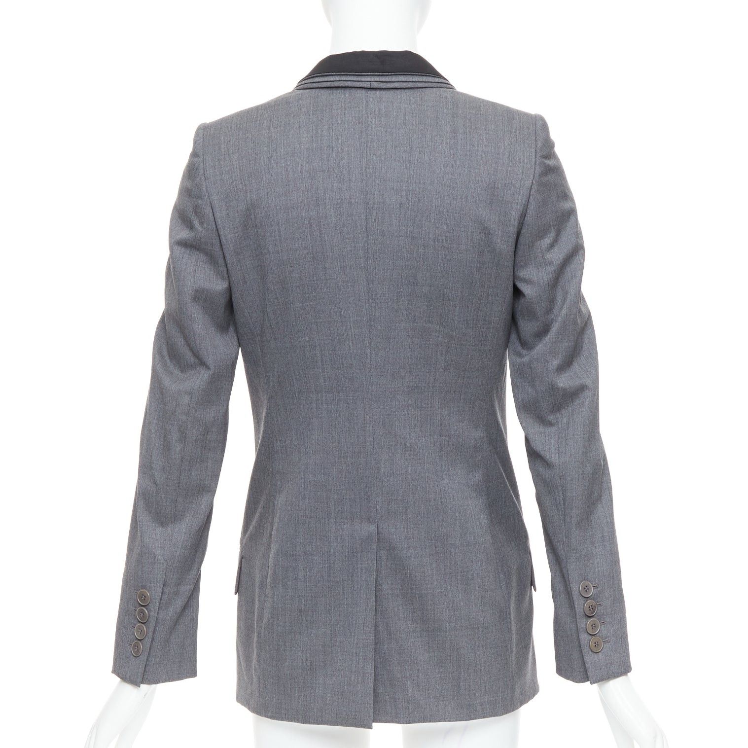 Stella McCartney STELLA MCCARTNEY 2011 grey 100% wool triple layer lapel blazer IT36 XXS Size XS / US 0-2 / IT 36-38 - 6 Thumbnail