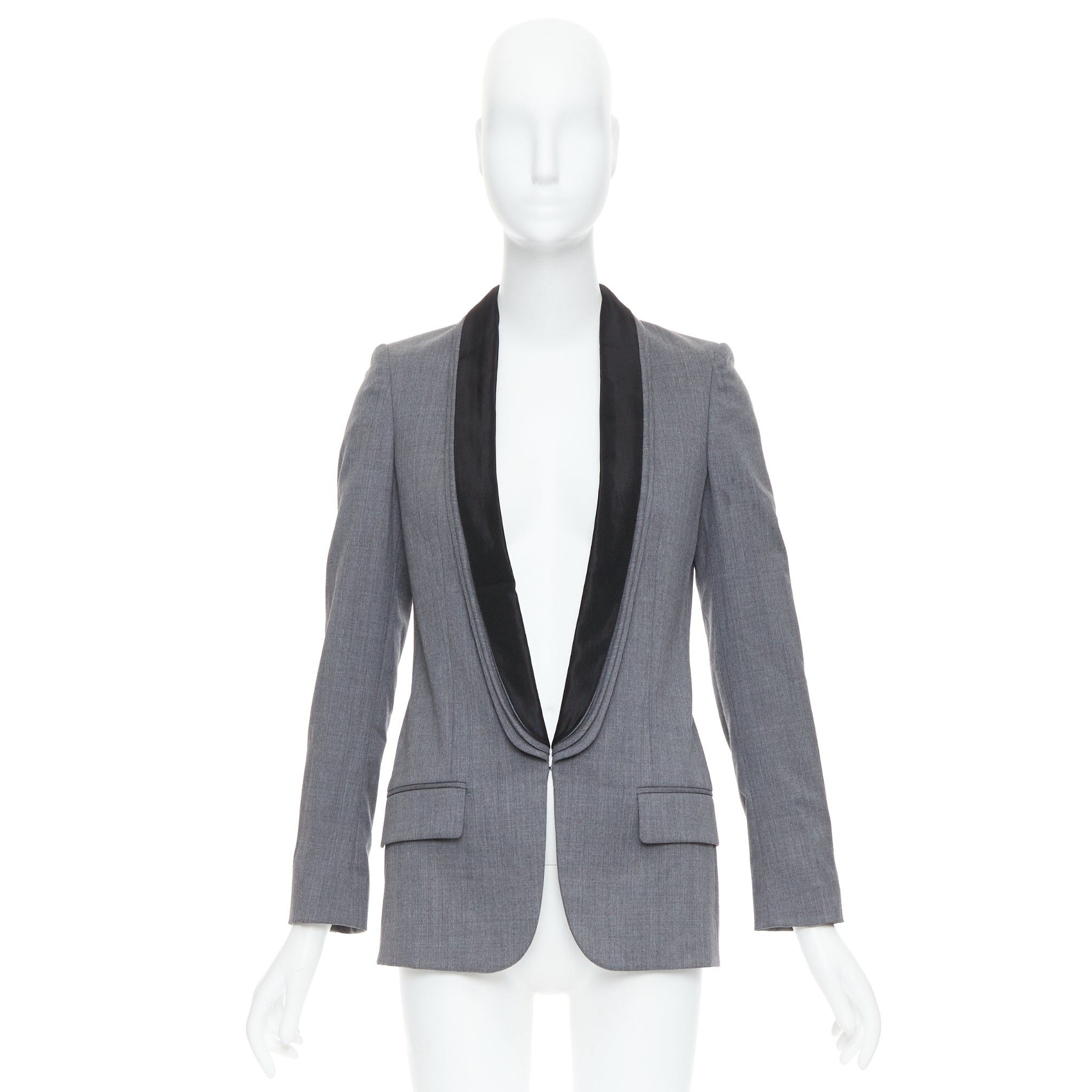 Stella McCartney STELLA MCCARTNEY 2011 grey 100% wool triple layer lapel blazer IT36 XXS Size XS / US 0-2 / IT 36-38 - 10 Thumbnail