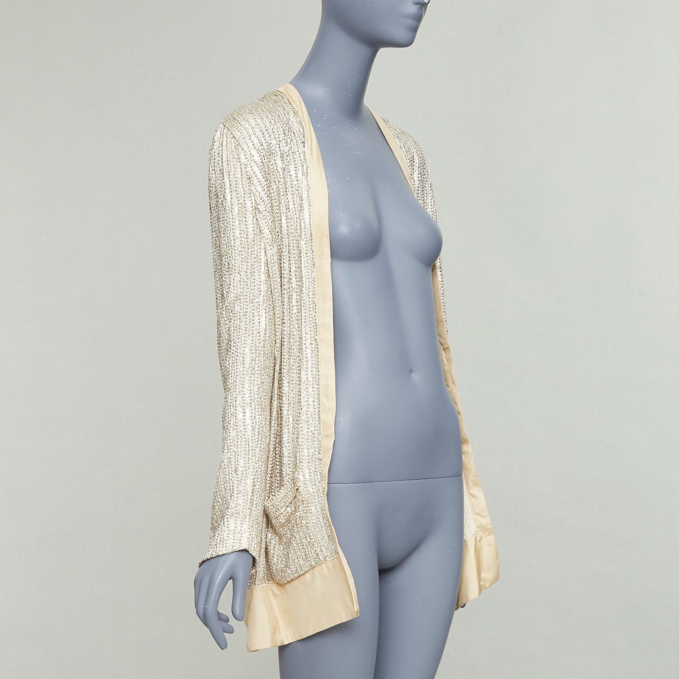Balenciaga BALENCIAGA 2006 cream flat bead sequin embellished jacket FR38 M Size M / US 6-8 / IT 42-44 - 3 Thumbnail