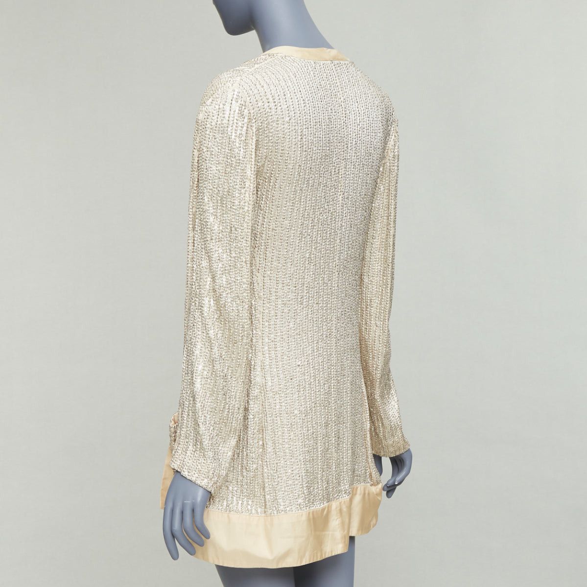 Balenciaga BALENCIAGA 2006 cream flat bead sequin embellished jacket FR38 M Size M / US 6-8 / IT 42-44 - 6 Thumbnail