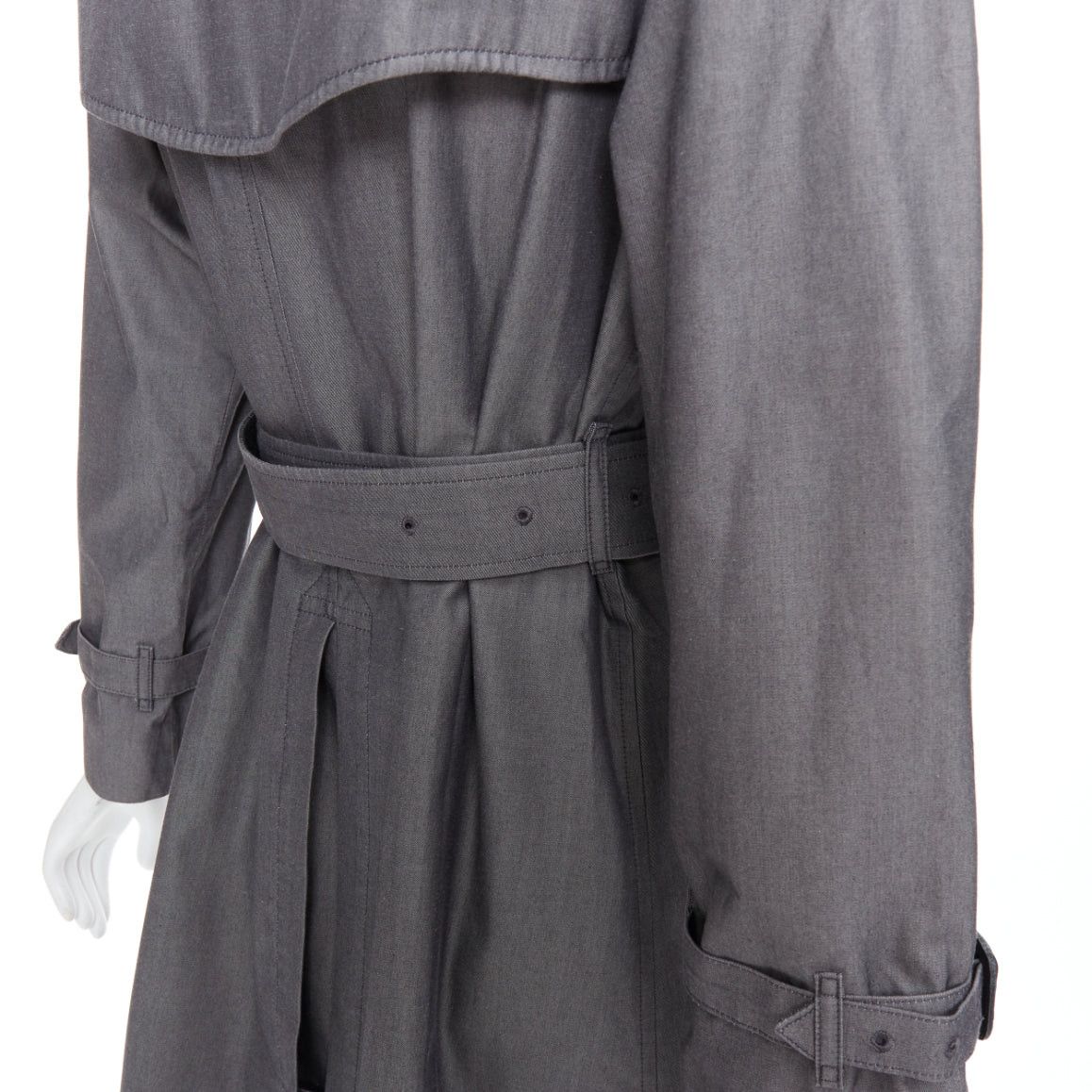 Burberry BURBERRY Vintage Made To Measure grey cotton trench coat UK12 L Size M / US 6-8 / IT 42-44 - 8 Thumbnail