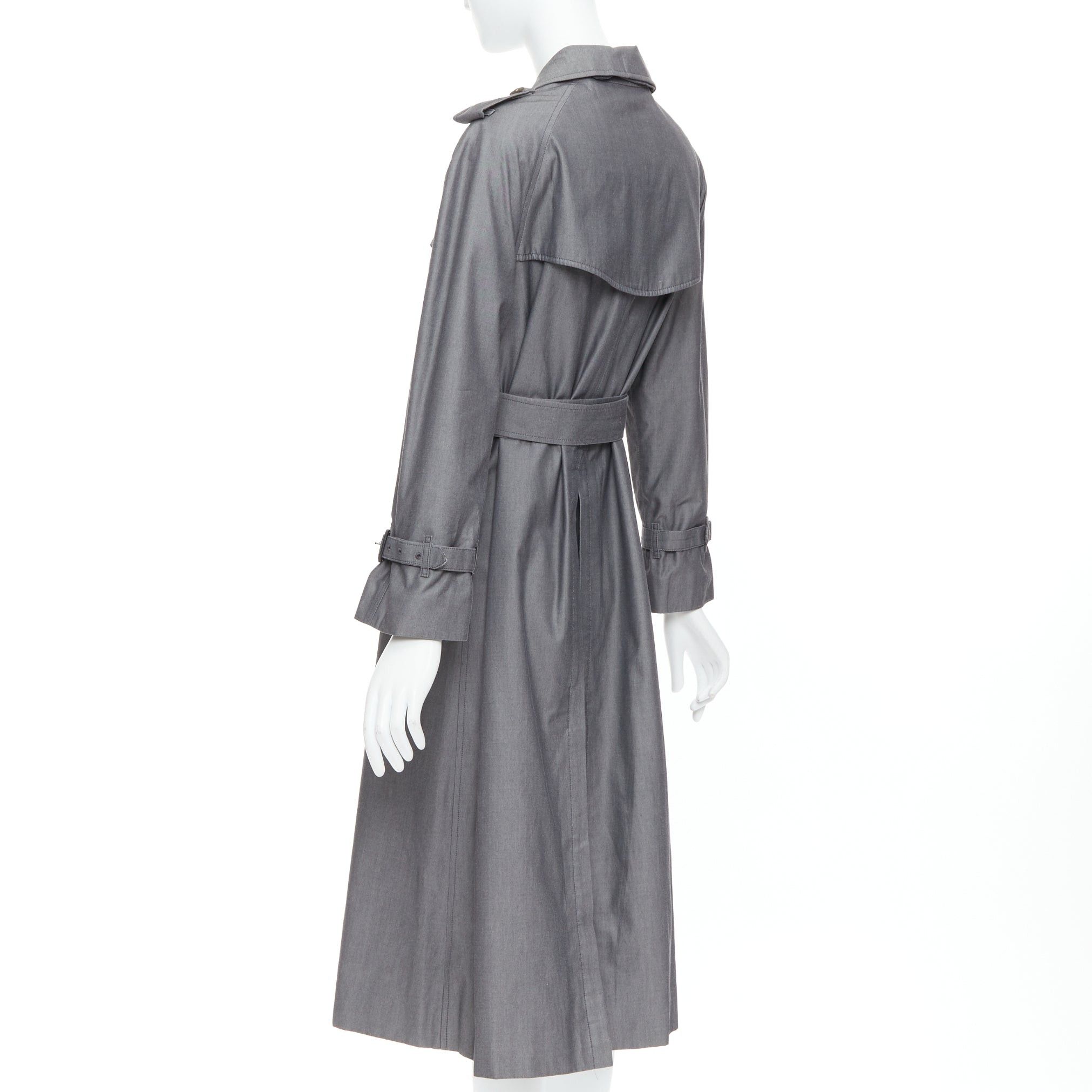 Burberry BURBERRY Vintage Made To Measure grey cotton trench coat UK12 L Size M / US 6-8 / IT 42-44 - 6 Thumbnail