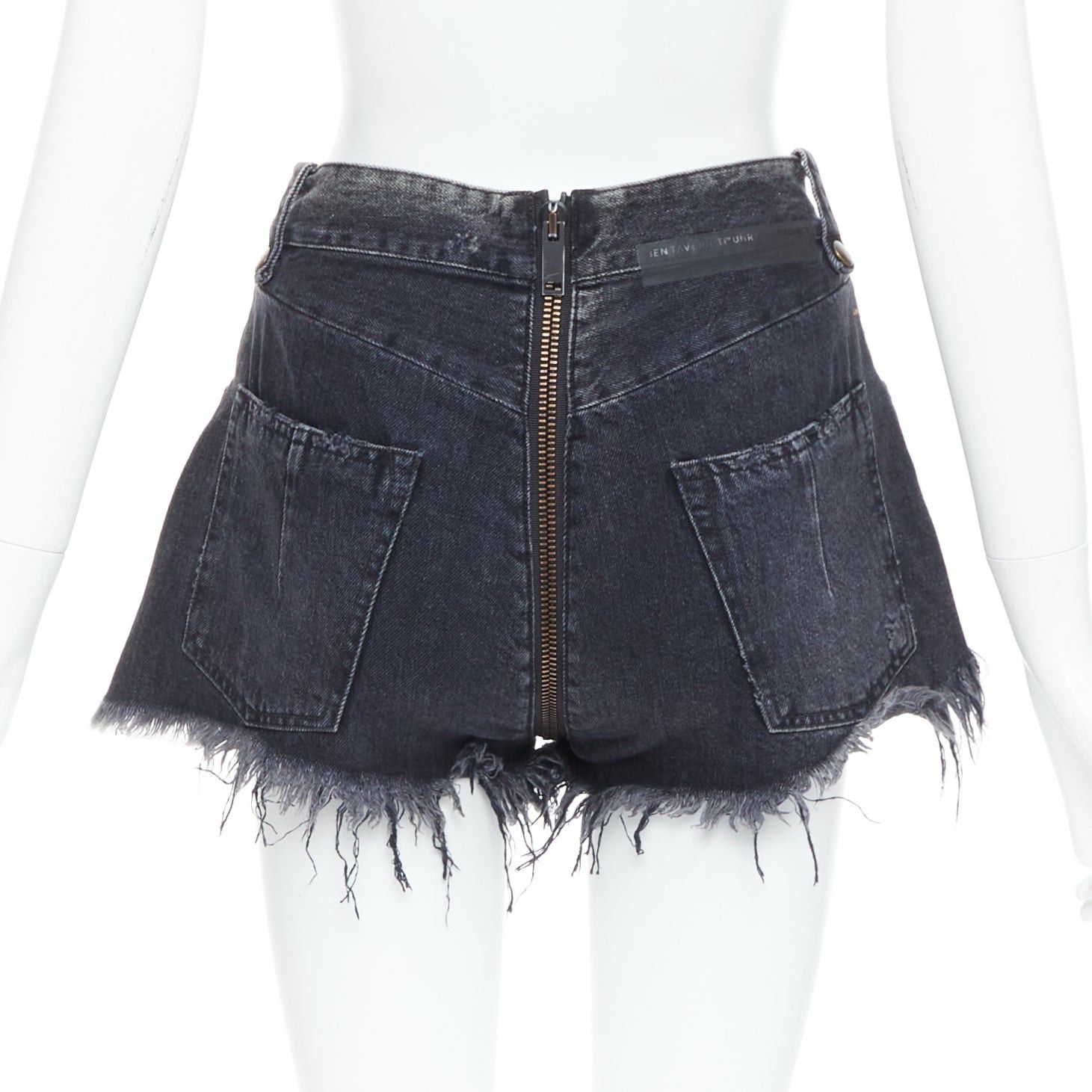 Unravel Project UNRAVEL PROJECT grey cotton ziparound cut off wide flared shorts 25" Size 27" / US 4 / IT 40 - 5 Thumbnail