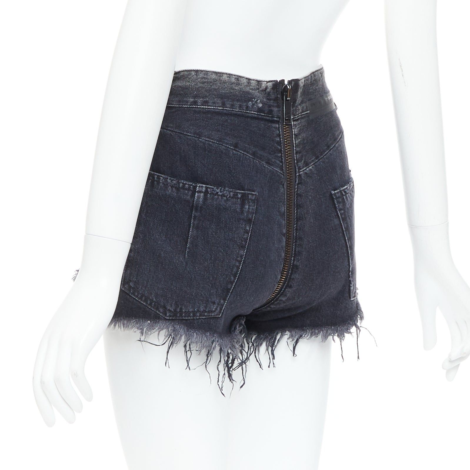 Unravel Project UNRAVEL PROJECT grey cotton ziparound cut off wide flared shorts 25" Size 27" / US 4 / IT 40 - 6 Thumbnail