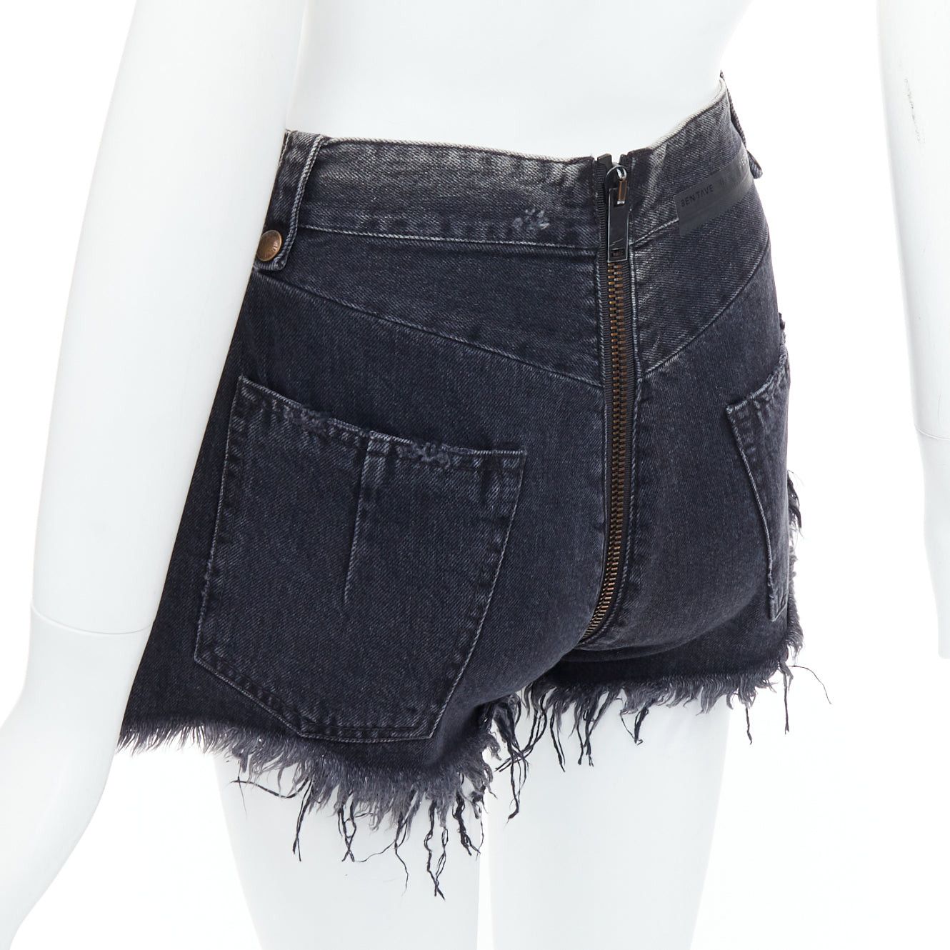 Unravel Project UNRAVEL PROJECT grey cotton ziparound cut off wide flared shorts 25" Size 27" / US 4 / IT 40 - 2 Thumbnail