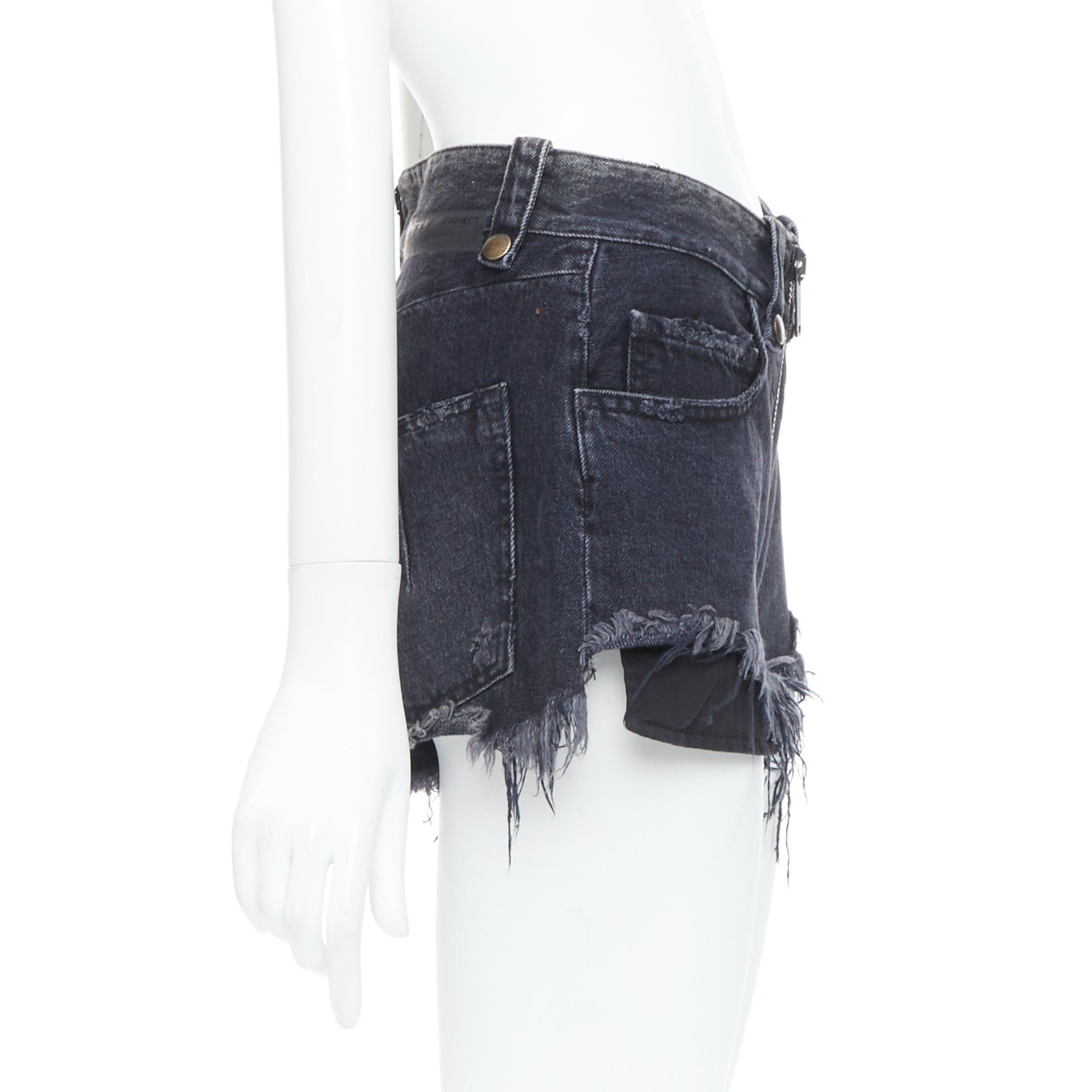 Unravel Project UNRAVEL PROJECT grey cotton ziparound cut off wide flared shorts 25" Size 27" / US 4 / IT 40 - 4 Thumbnail