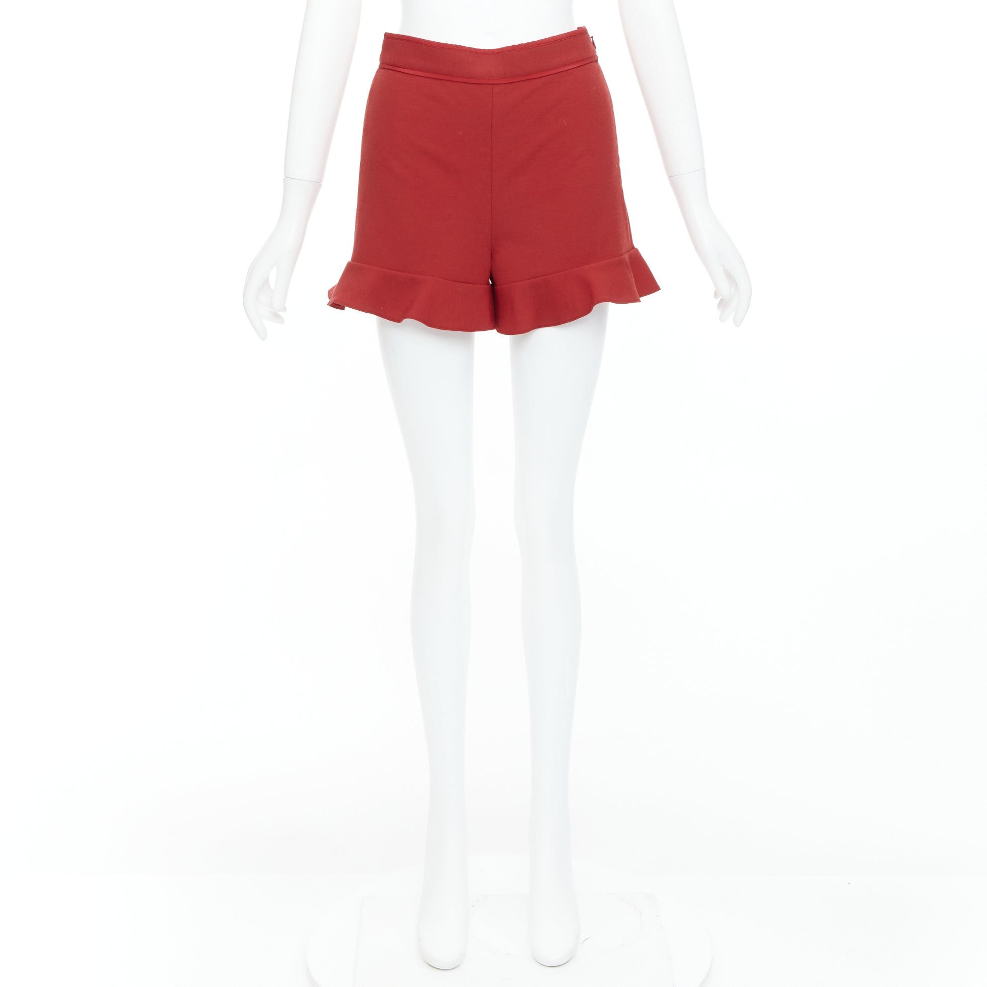RED Valentino RED VALENTINO red ruffle hem high waisted shorts IT38 XS Size 26" / US 2 / IT 38 - 9 Thumbnail