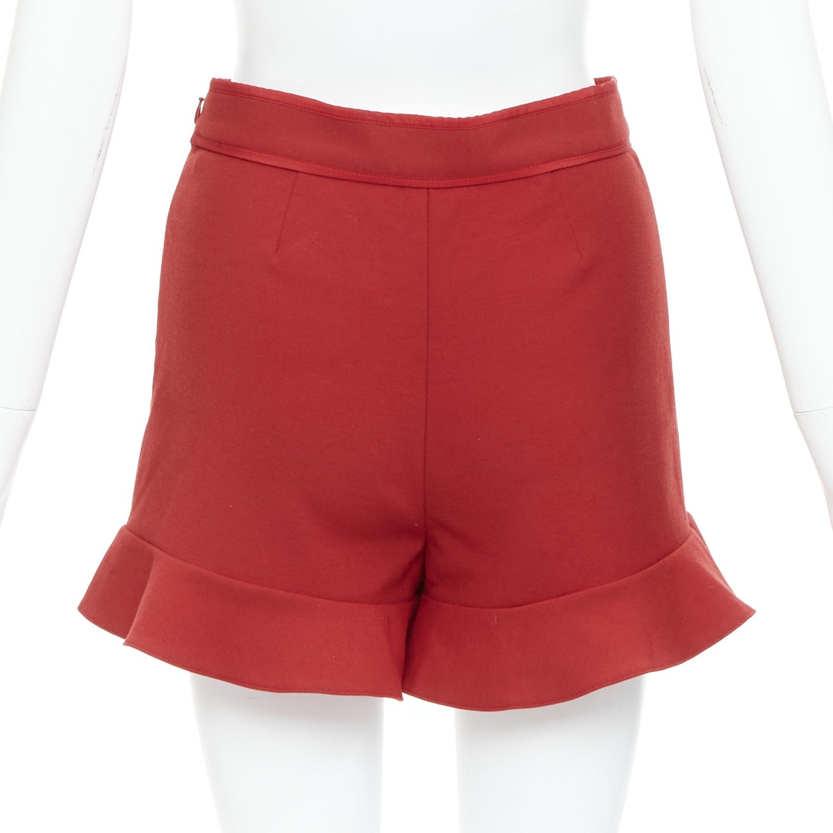RED Valentino RED VALENTINO red ruffle hem high waisted shorts IT38 XS Size 26" / US 2 / IT 38 - 4 Thumbnail