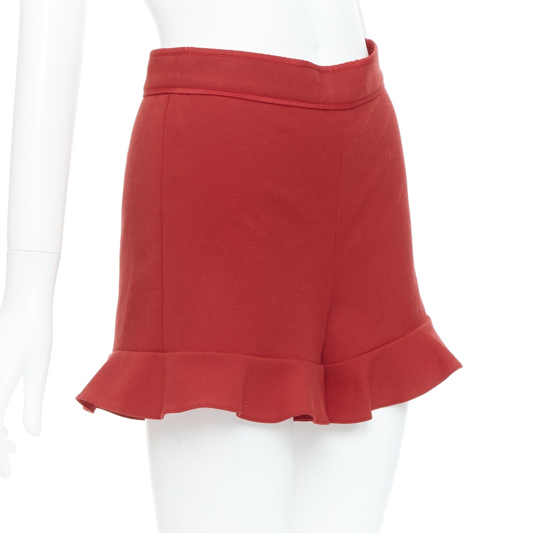 RED Valentino RED VALENTINO red ruffle hem high waisted shorts IT38 XS Size 26" / US 2 / IT 38 - 2 Thumbnail