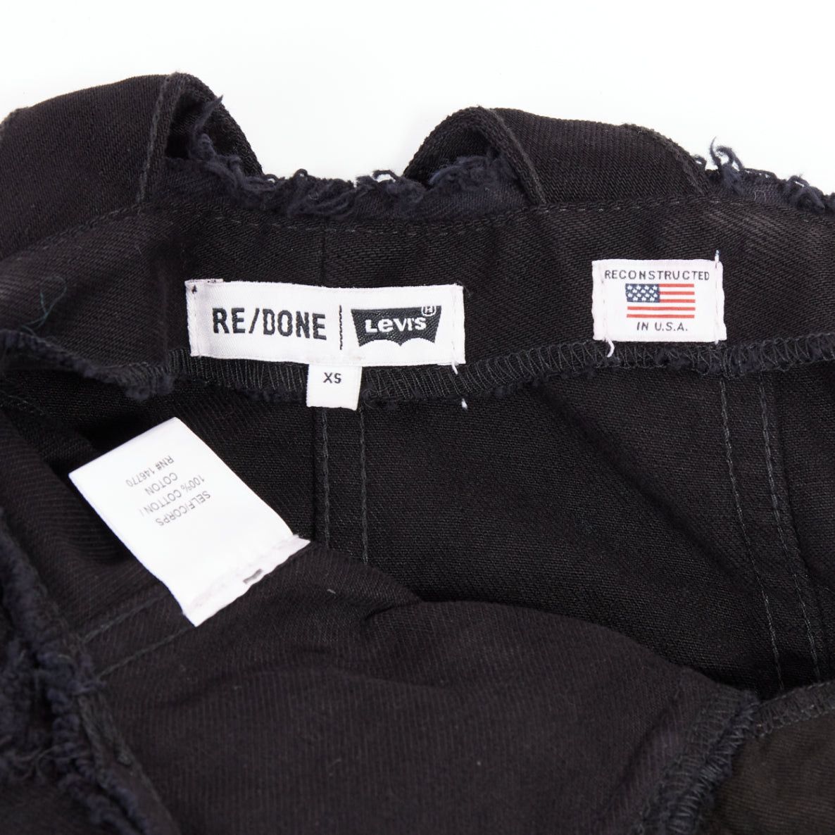 RE/DONE REDONE LEVI'S black cotton recontructed zipper pocketed dress XS Size 27" / US 4 / IT 40 - 8 Thumbnail