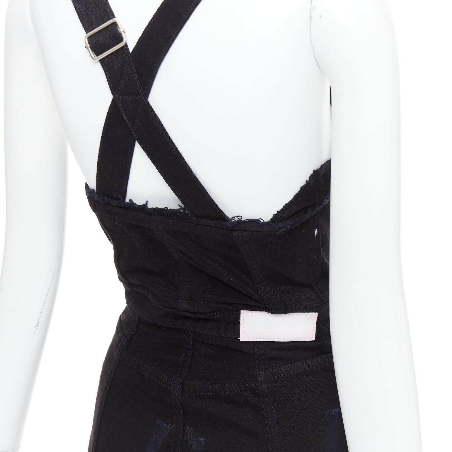 RE/DONE REDONE LEVI'S black cotton recontructed zipper pocketed dress XS Size 27" / US 4 / IT 40 - 6 Thumbnail