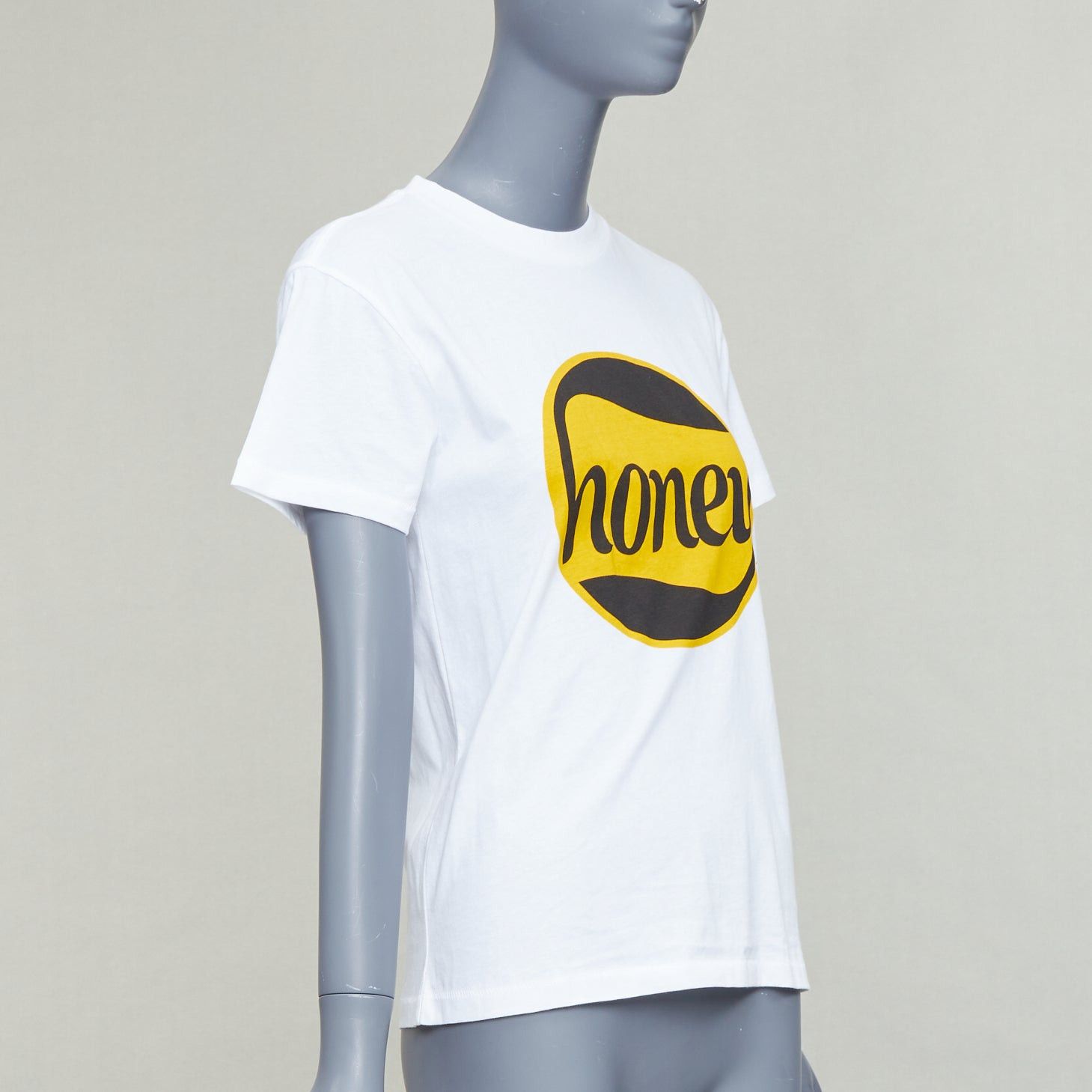 Ganni GANNI yellow Honey logo white cotton bee embroidered tshirt XS Size S / US 4 / IT 40 - 3 Thumbnail