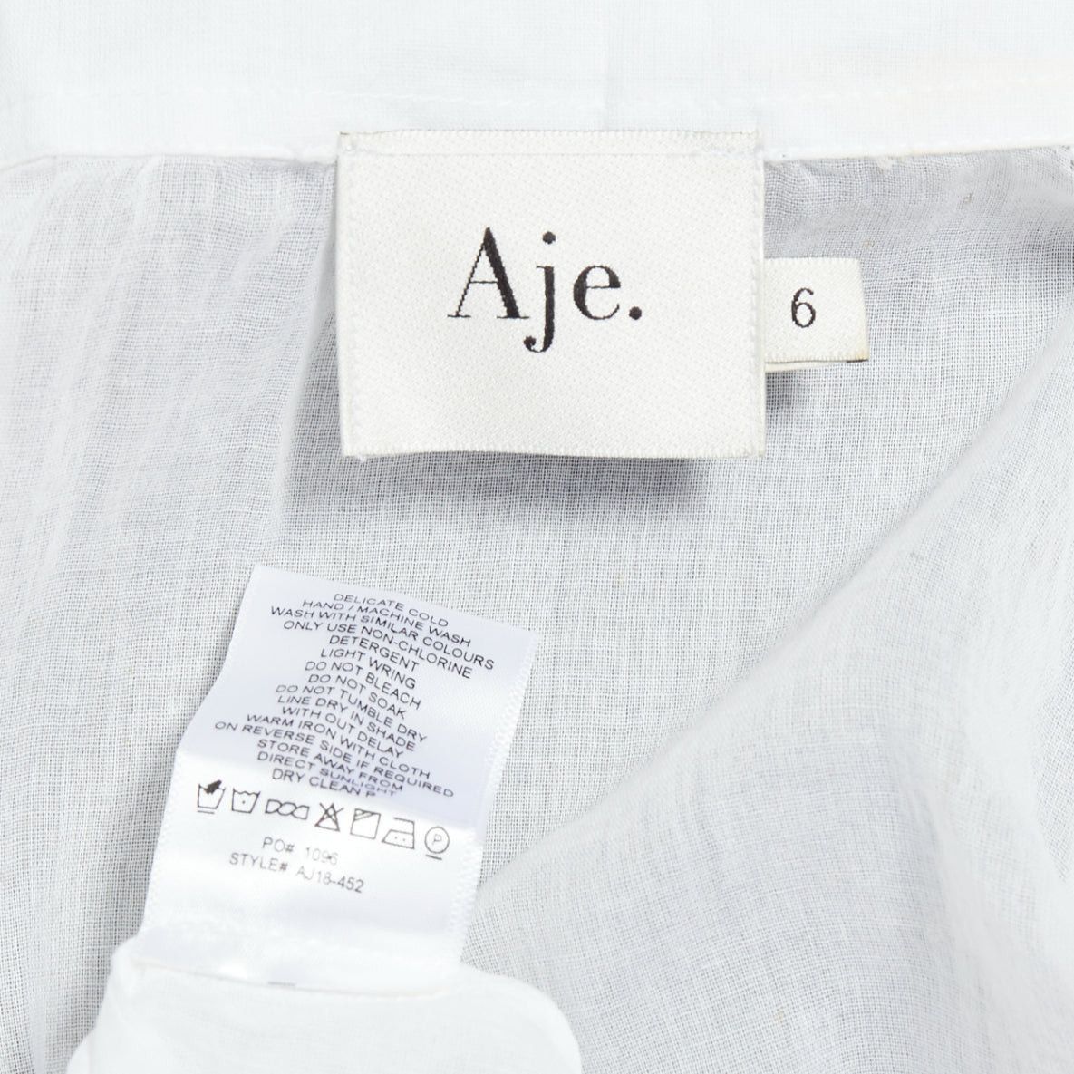 Aje AJE white cotton Victorian puff sleeve double collar shirt UK6 XS Size XS / US 0-2 / IT 36-38 - 8 Thumbnail