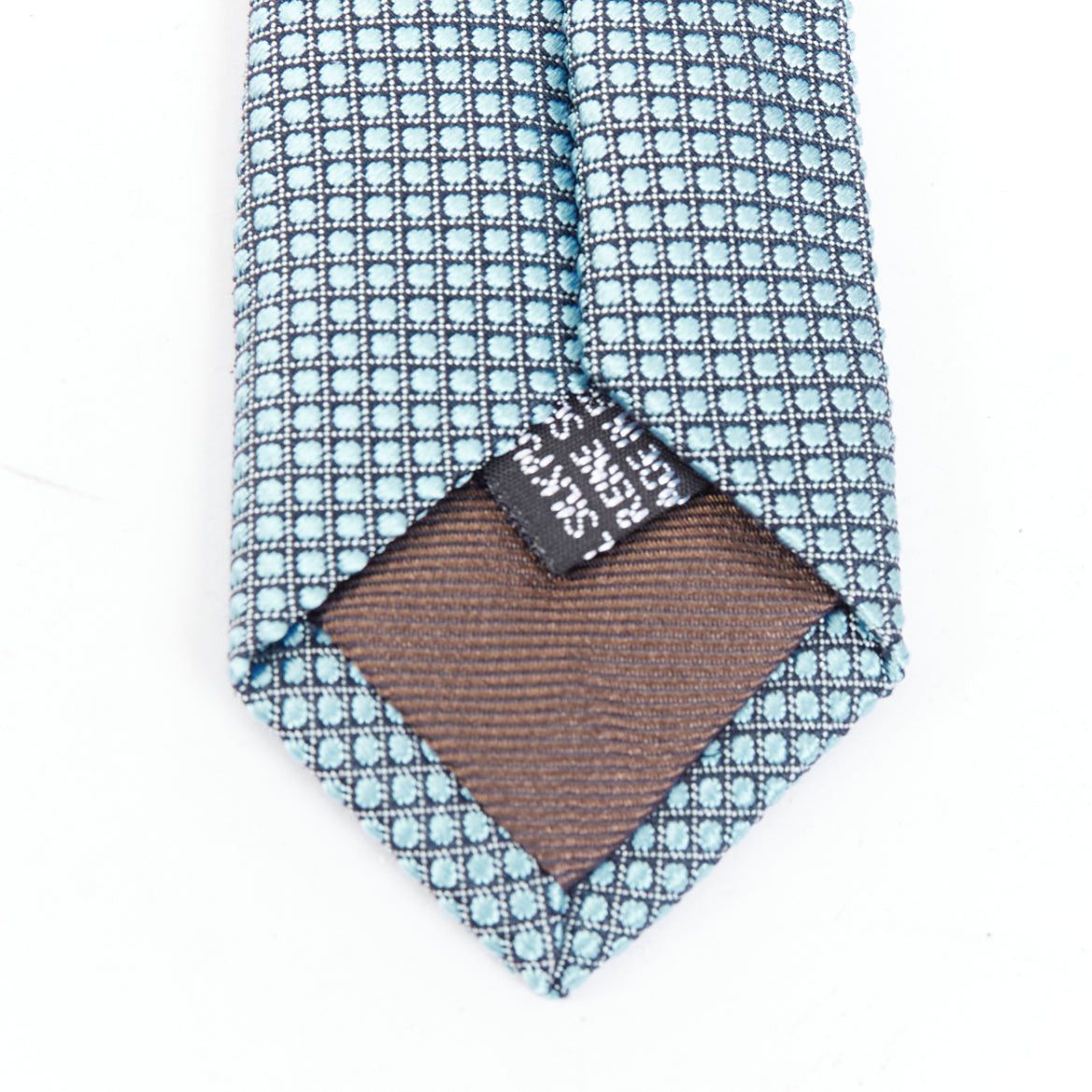 Patek Philippe PATEK PHILLIPE 2011 100% silk blue grid jacquard wide dress tie Size ONE SIZE - 6 Thumbnail