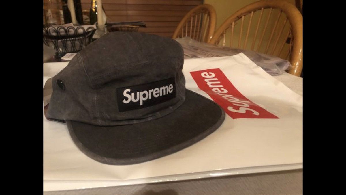 Supreme washed best sale linen camp cap