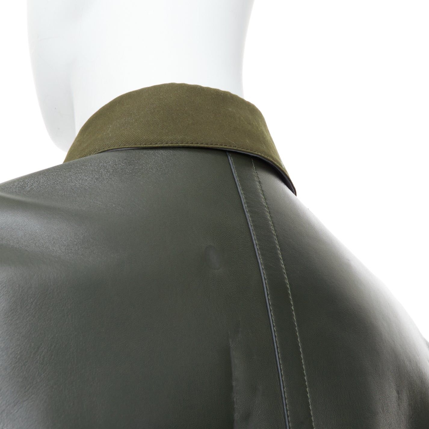 Berluti BERLUTI Haider Ackermann Runway green cotton leather back safari coat IT50 L Size US L / EU 52-54 / 3 - 8 Thumbnail