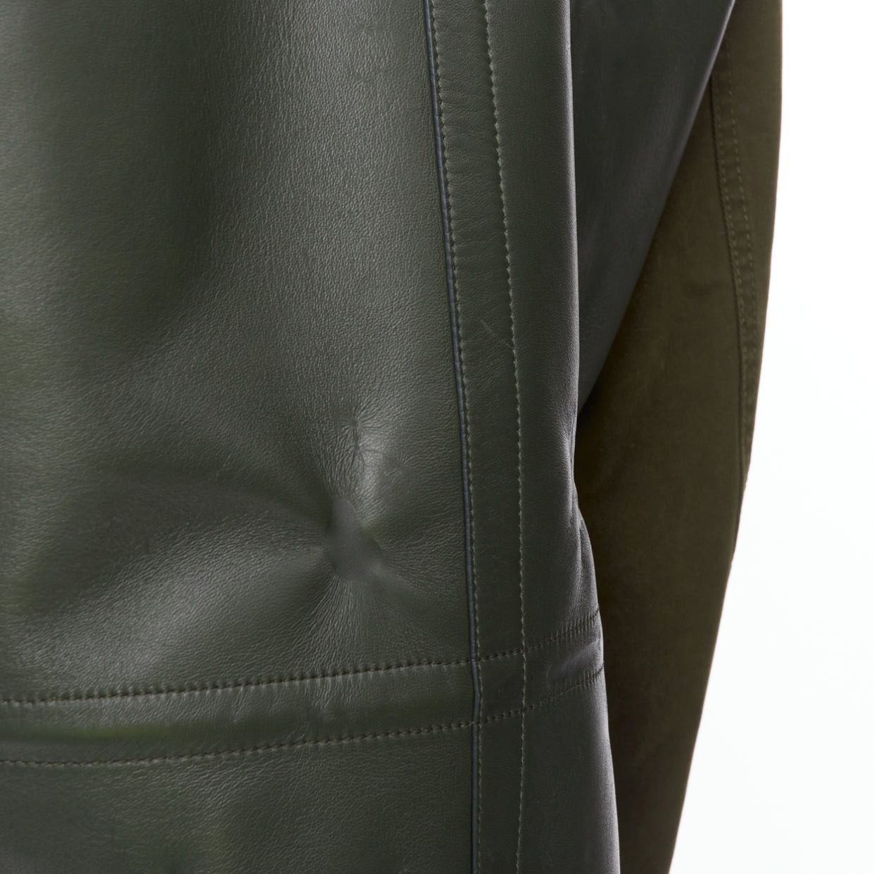 Berluti BERLUTI Haider Ackermann Runway green cotton leather back safari coat IT50 L Size US L / EU 52-54 / 3 - 9 Thumbnail