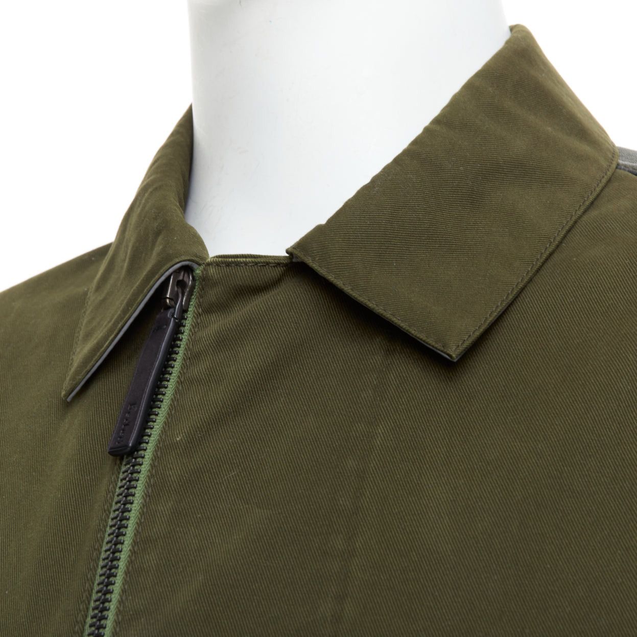 Berluti BERLUTI Haider Ackermann Runway green cotton leather back safari coat IT50 L Size US L / EU 52-54 / 3 - 7 Thumbnail