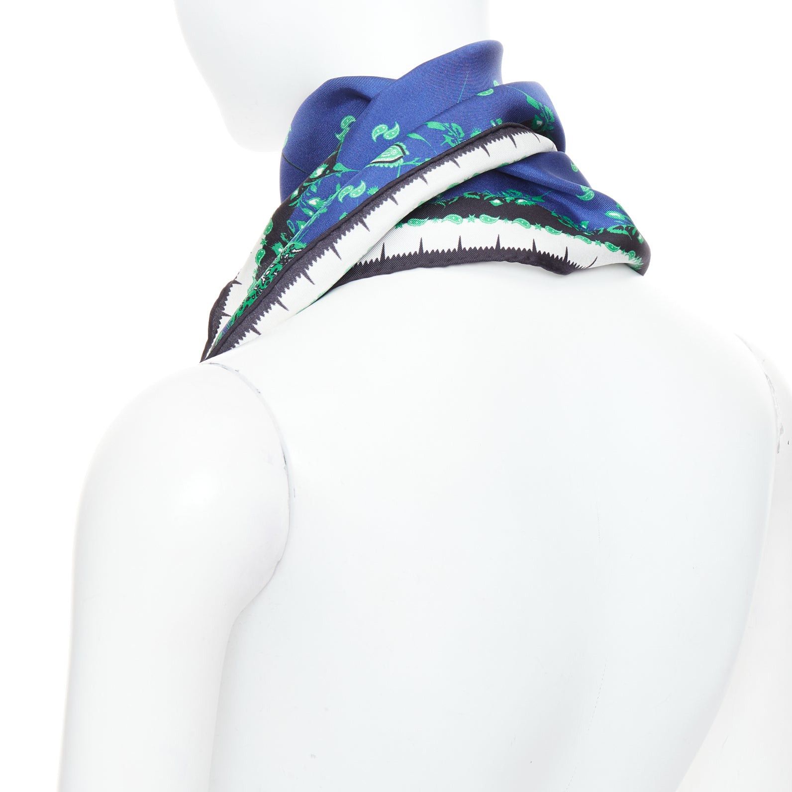 Haider Ackermann HAIDER ACKERMANN 2017 Runway blue green paisley print triangle scarf Size ONE SIZE - 6 Thumbnail