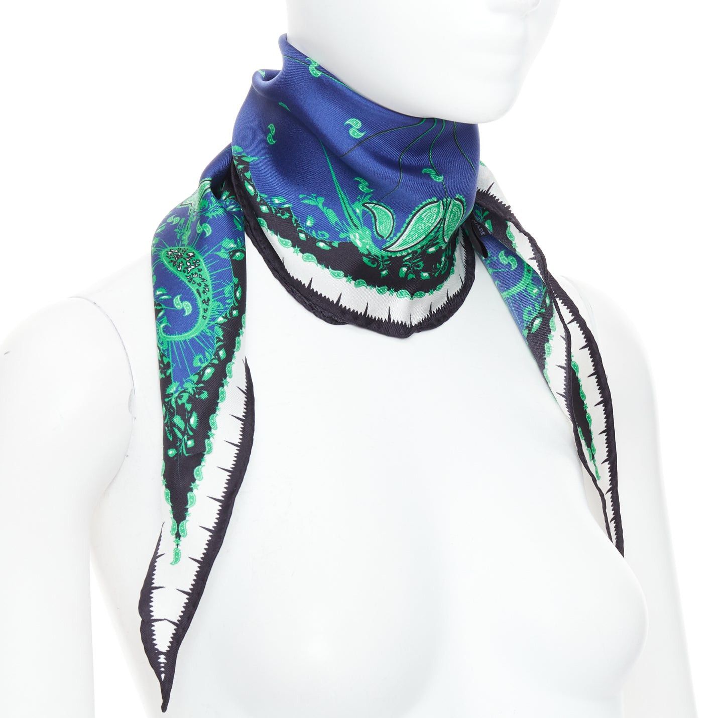 Haider Ackermann HAIDER ACKERMANN 2017 Runway blue green paisley print triangle scarf Size ONE SIZE - 3 Thumbnail