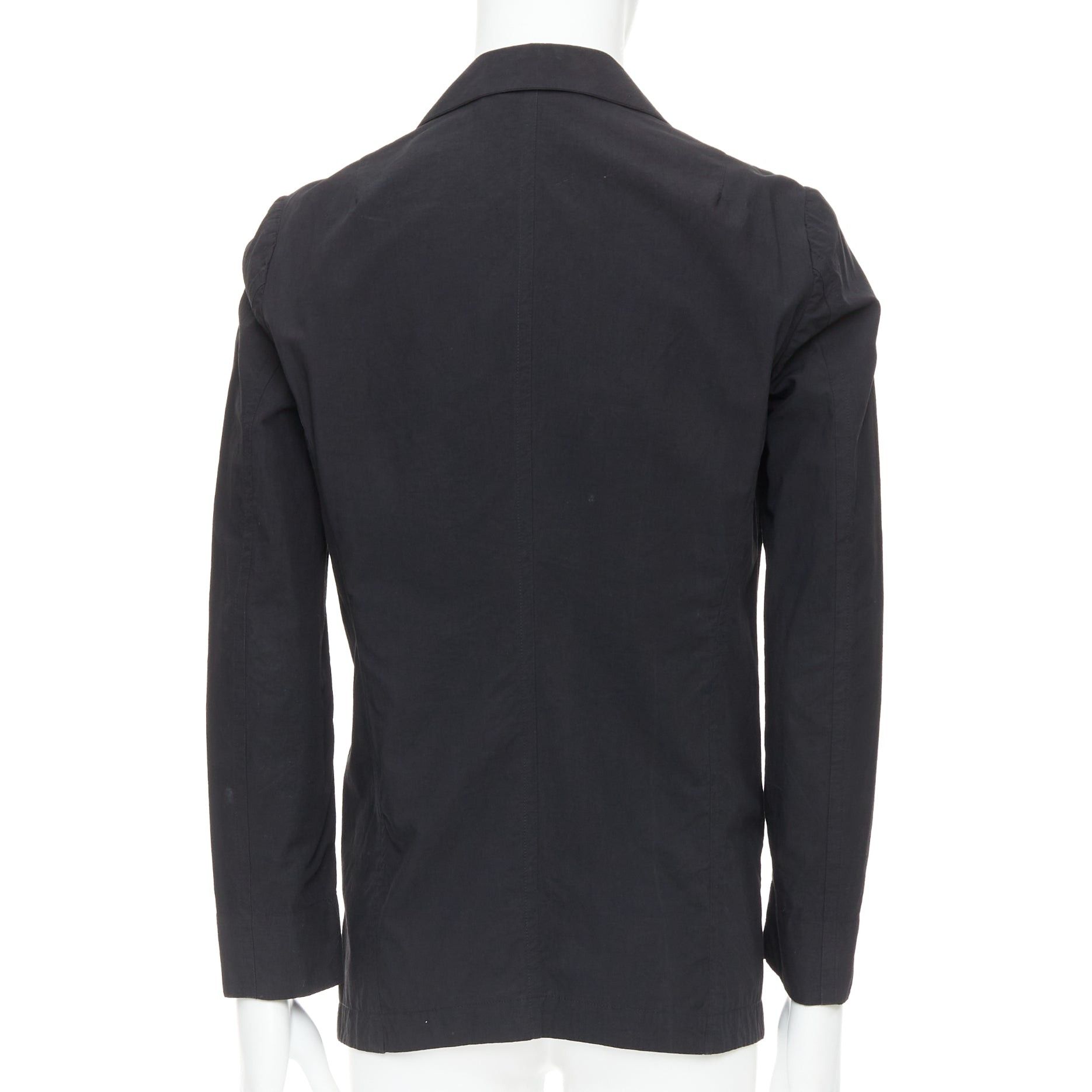 Attachment ATTACHMENT Kazuyuki Kumagai black cotton angular hem relaxed blazer JP3 L Size 50R - 5 Thumbnail
