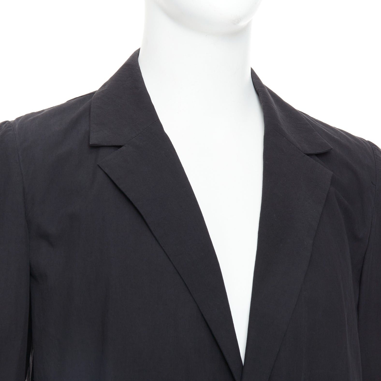 Attachment ATTACHMENT Kazuyuki Kumagai black cotton angular hem relaxed blazer JP3 L Size 50R - 2 Thumbnail