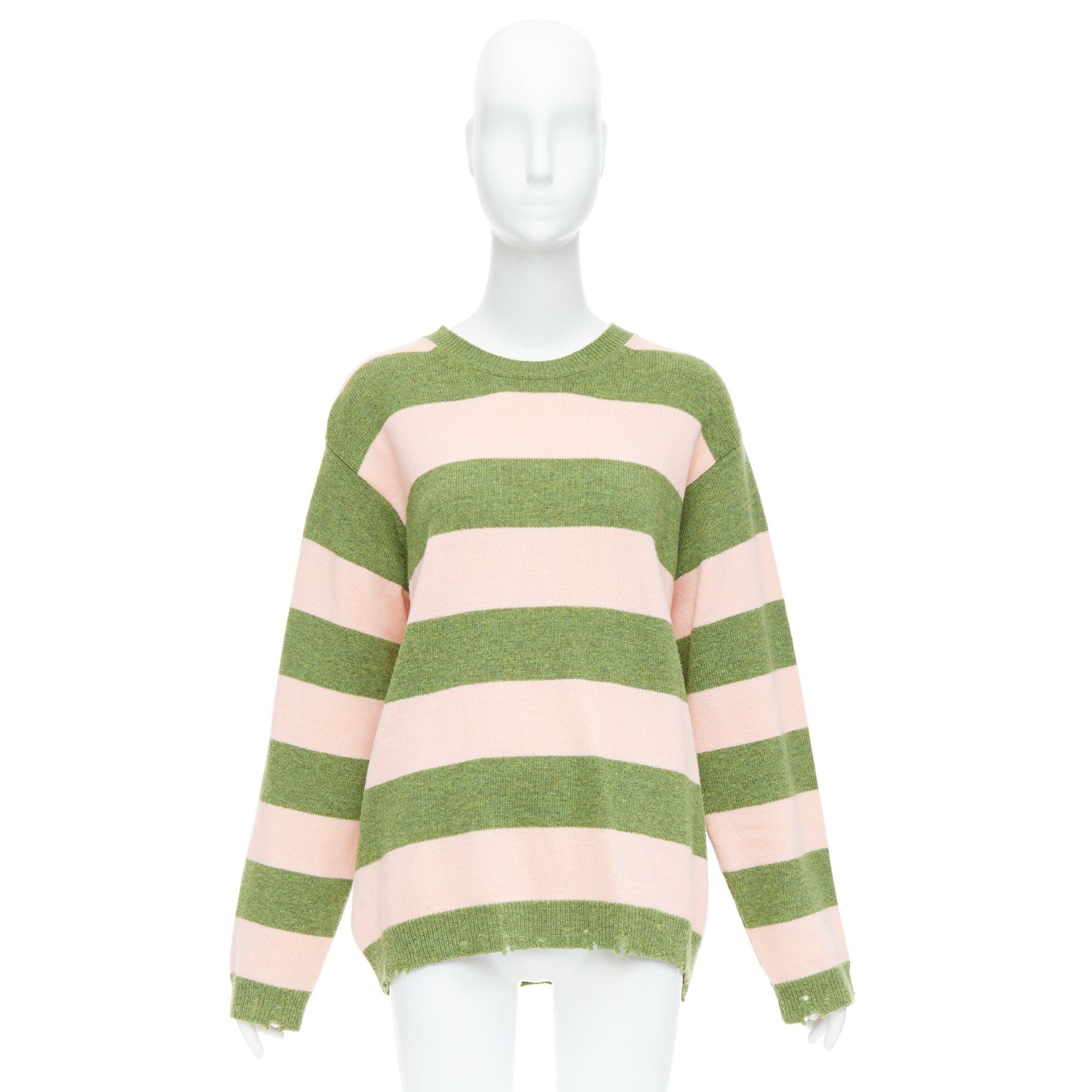 Marc Jacobs MARC JACOBS Grunge Sweater pink green distressed wool oversized sweater M Size M / US 6-8 / IT 42-44 - 9 Thumbnail