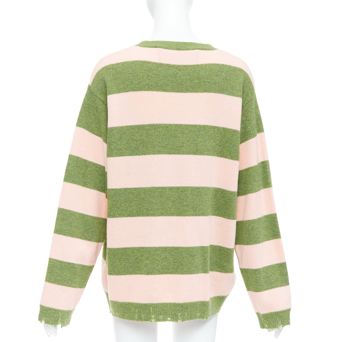 Marc Jacobs MARC JACOBS Grunge Sweater pink green distressed wool oversized sweater M Size M / US 6-8 / IT 42-44 - 5 Thumbnail