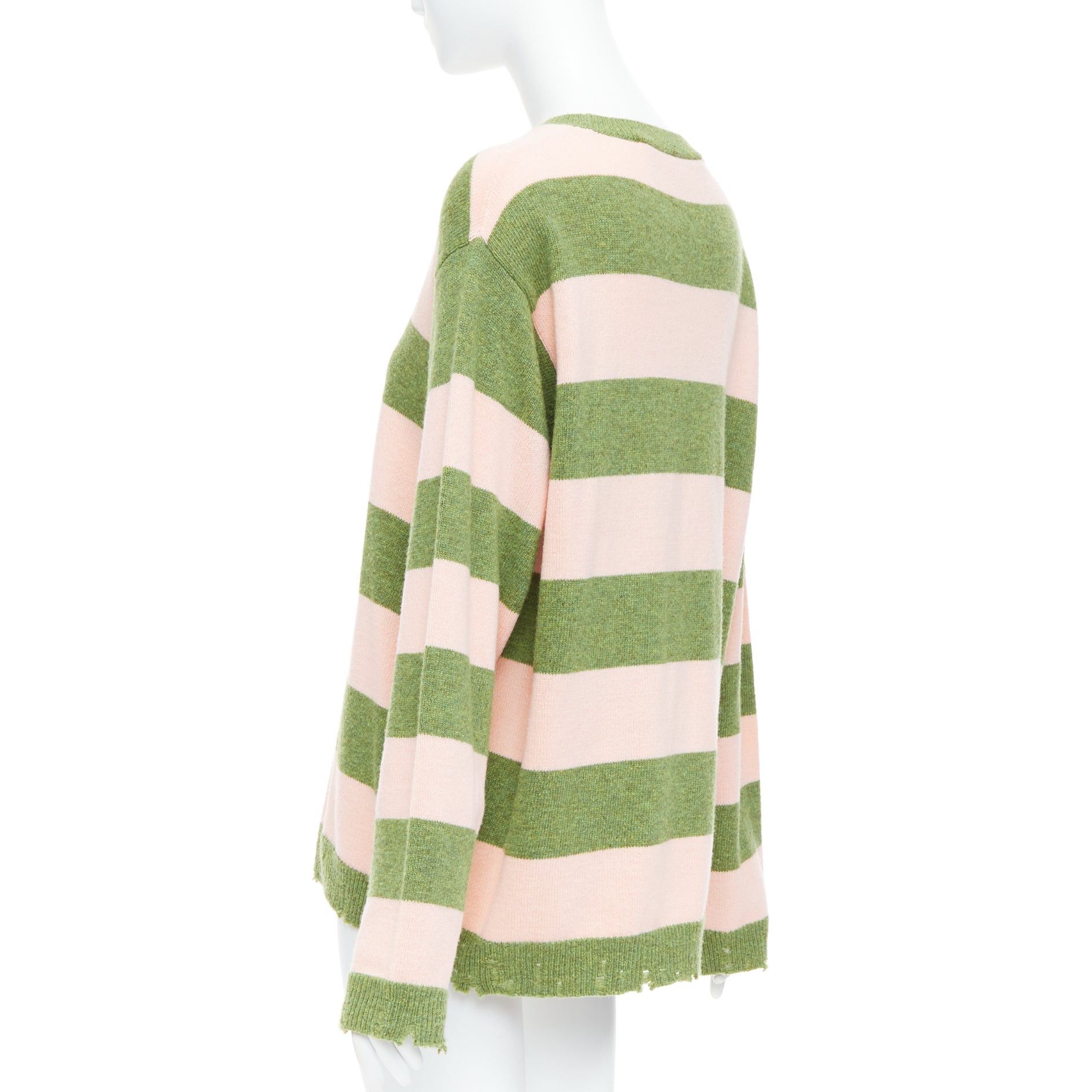Marc Jacobs MARC JACOBS Grunge Sweater pink green distressed wool oversized sweater M Size M / US 6-8 / IT 42-44 - 6 Thumbnail