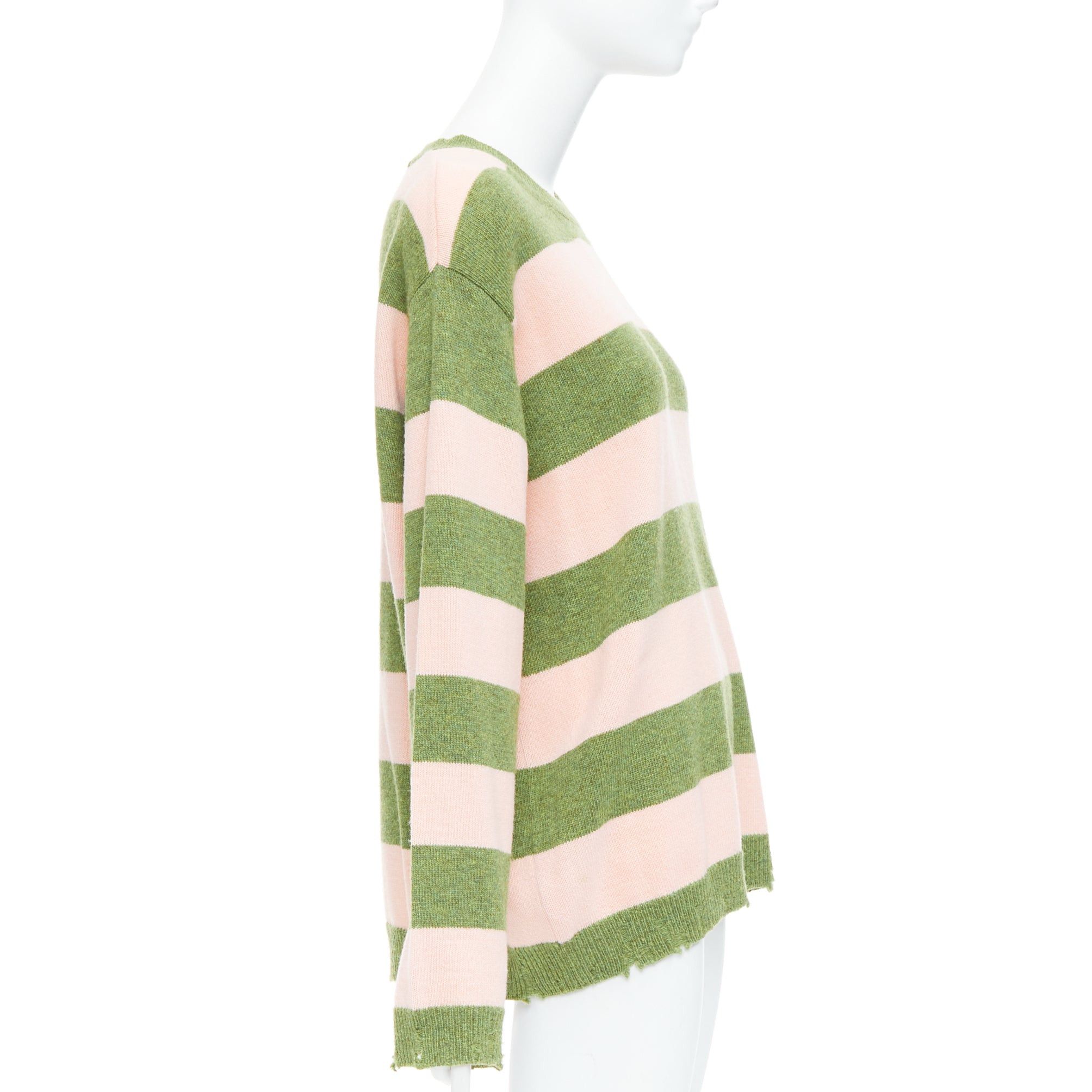 Marc Jacobs MARC JACOBS Grunge Sweater pink green distressed wool oversized sweater M Size M / US 6-8 / IT 42-44 - 4 Thumbnail