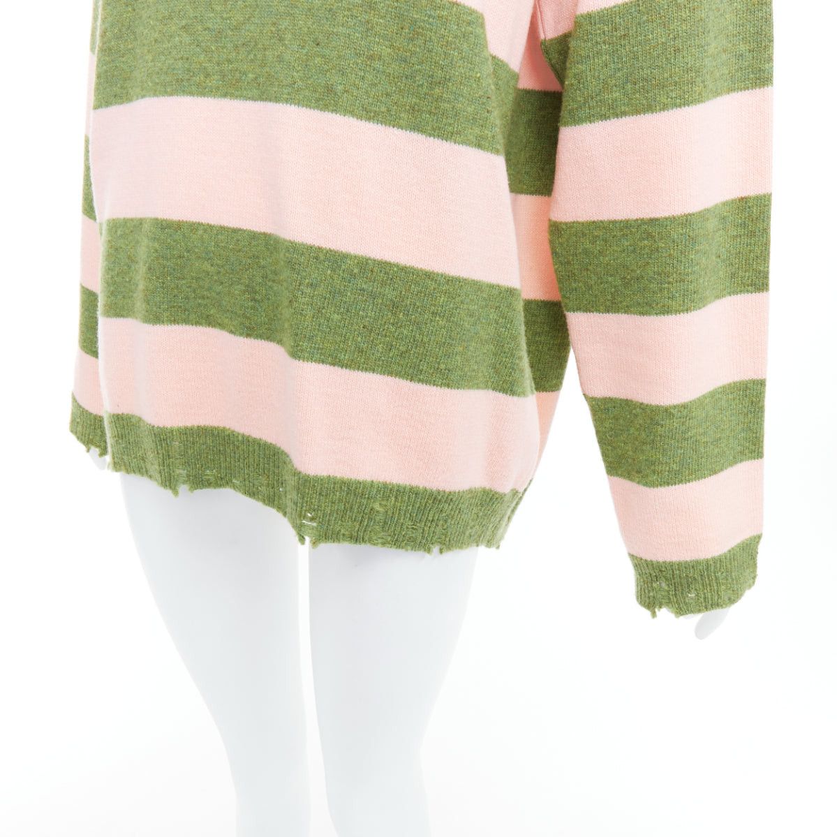 Marc Jacobs MARC JACOBS Grunge Sweater pink green distressed wool oversized sweater M Size M / US 6-8 / IT 42-44 - 2 Thumbnail