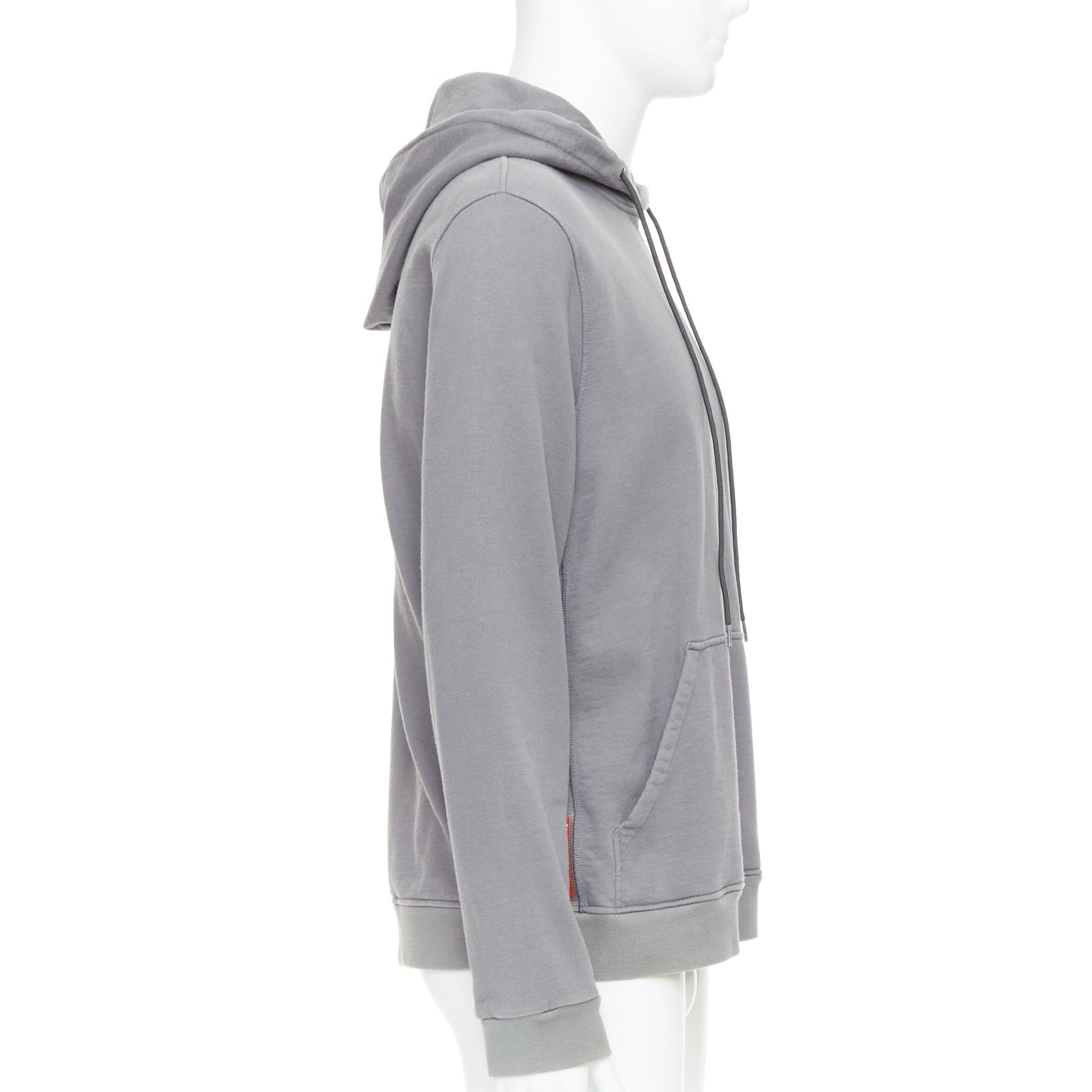 Prada PRADA 2018 Line Rossa grey cotton red sports logo hoodie L Size US L / EU 52-54 / 3 - 4 Thumbnail