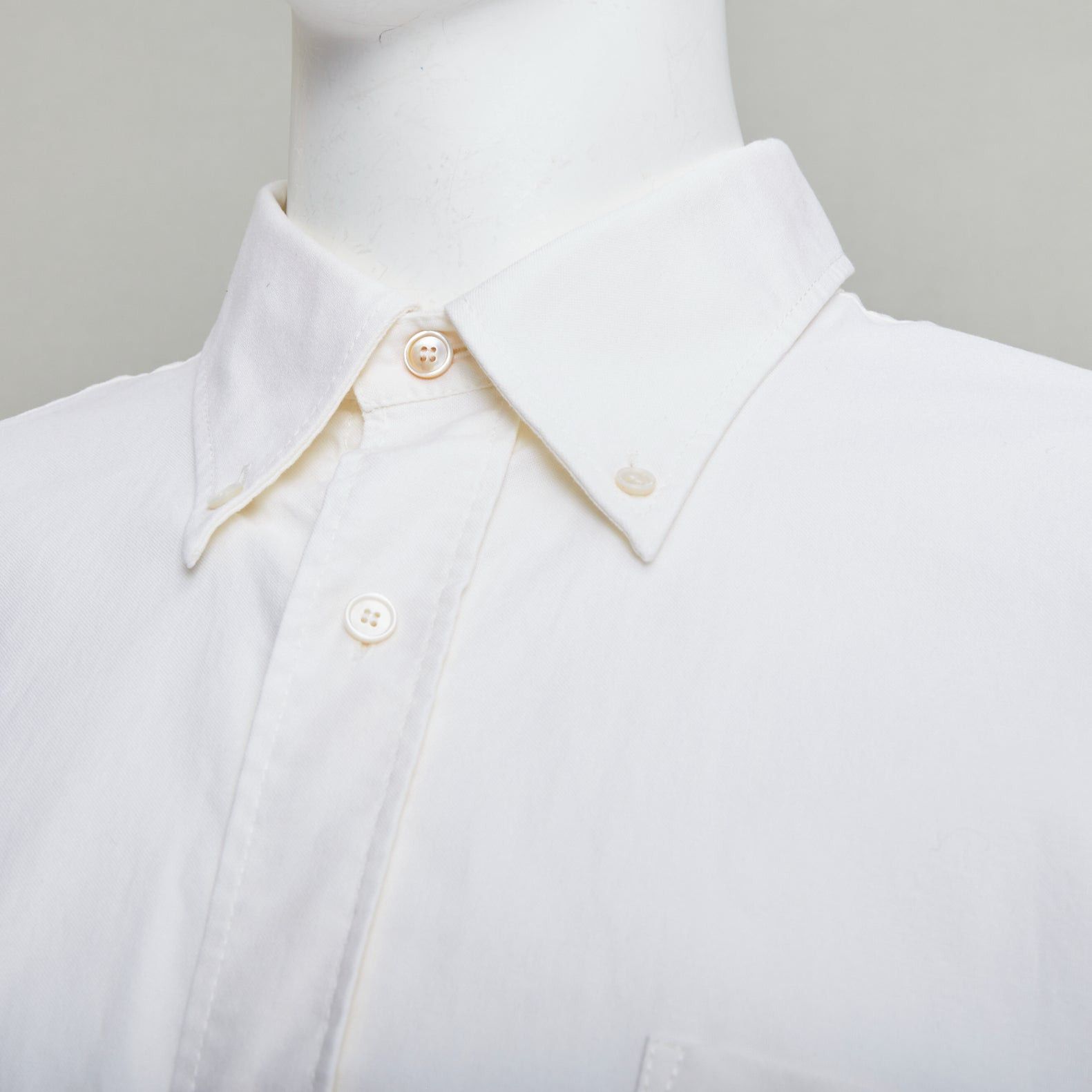 Acne Studios ACNE STUDIOS cream cotton cocoon silhouette AS embroidered shirt FR50 L Size US L / EU 52-54 / 3 - 7 Thumbnail