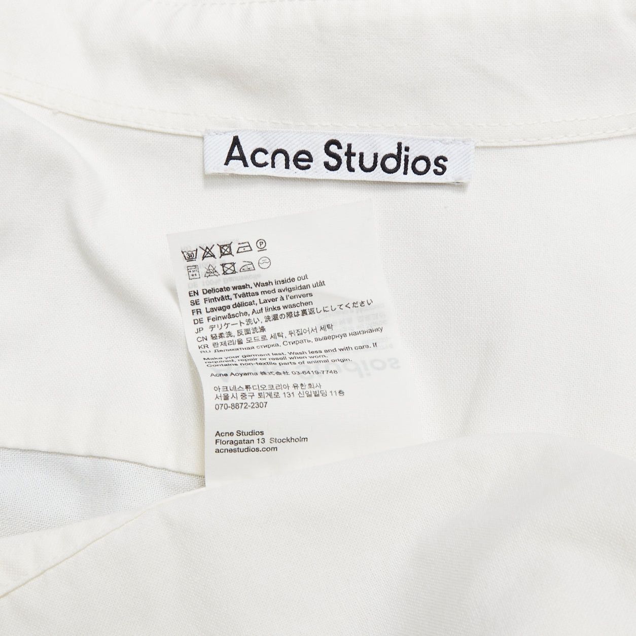 Acne Studios ACNE STUDIOS cream cotton cocoon silhouette AS embroidered shirt FR50 L Size US L / EU 52-54 / 3 - 8 Thumbnail