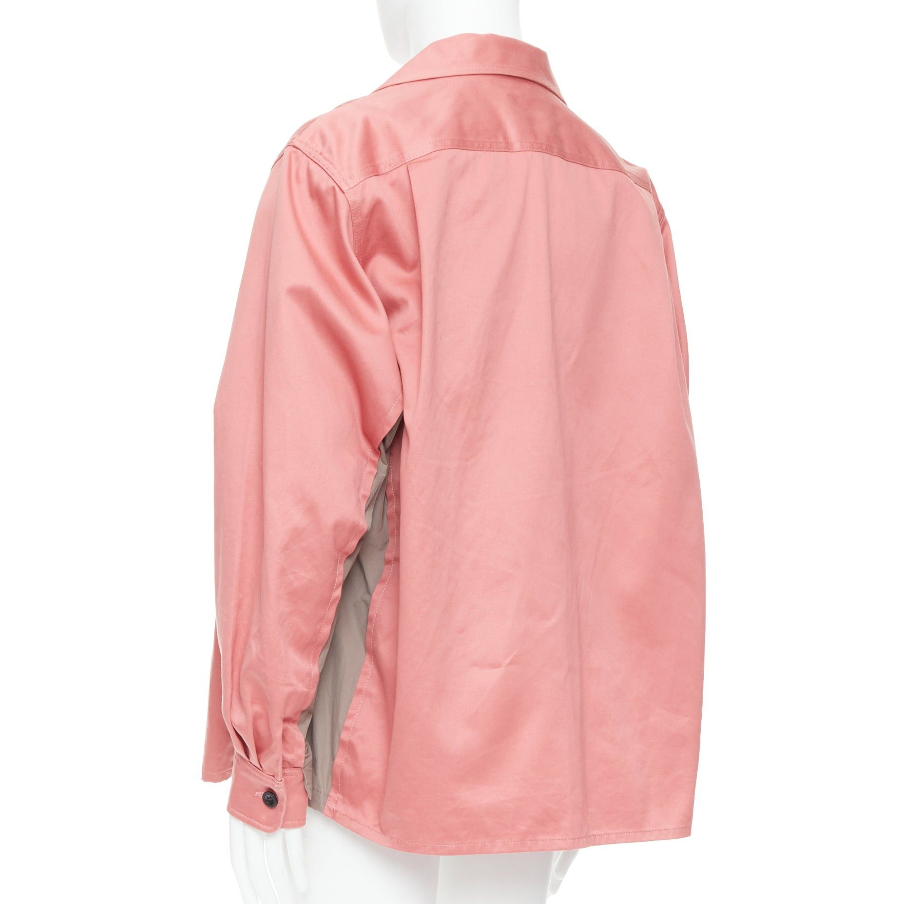 Sacai SACAI 2022 pink grey cotton nylon flared inserts safari boxy shirt JP3 L Size US L / EU 52-54 / 3 - 6 Thumbnail