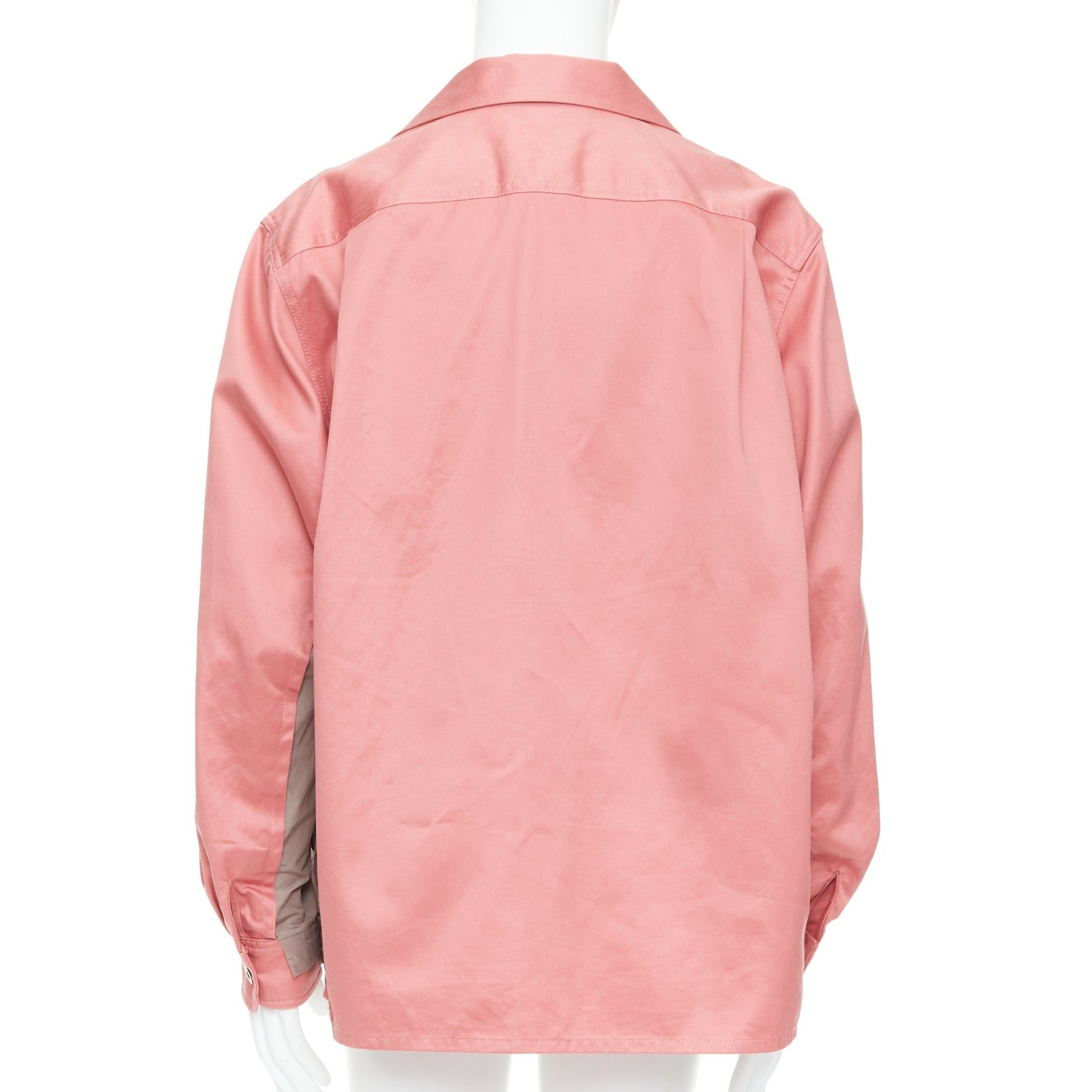 Sacai SACAI 2022 pink grey cotton nylon flared inserts safari boxy shirt JP3 L Size US L / EU 52-54 / 3 - 5 Thumbnail