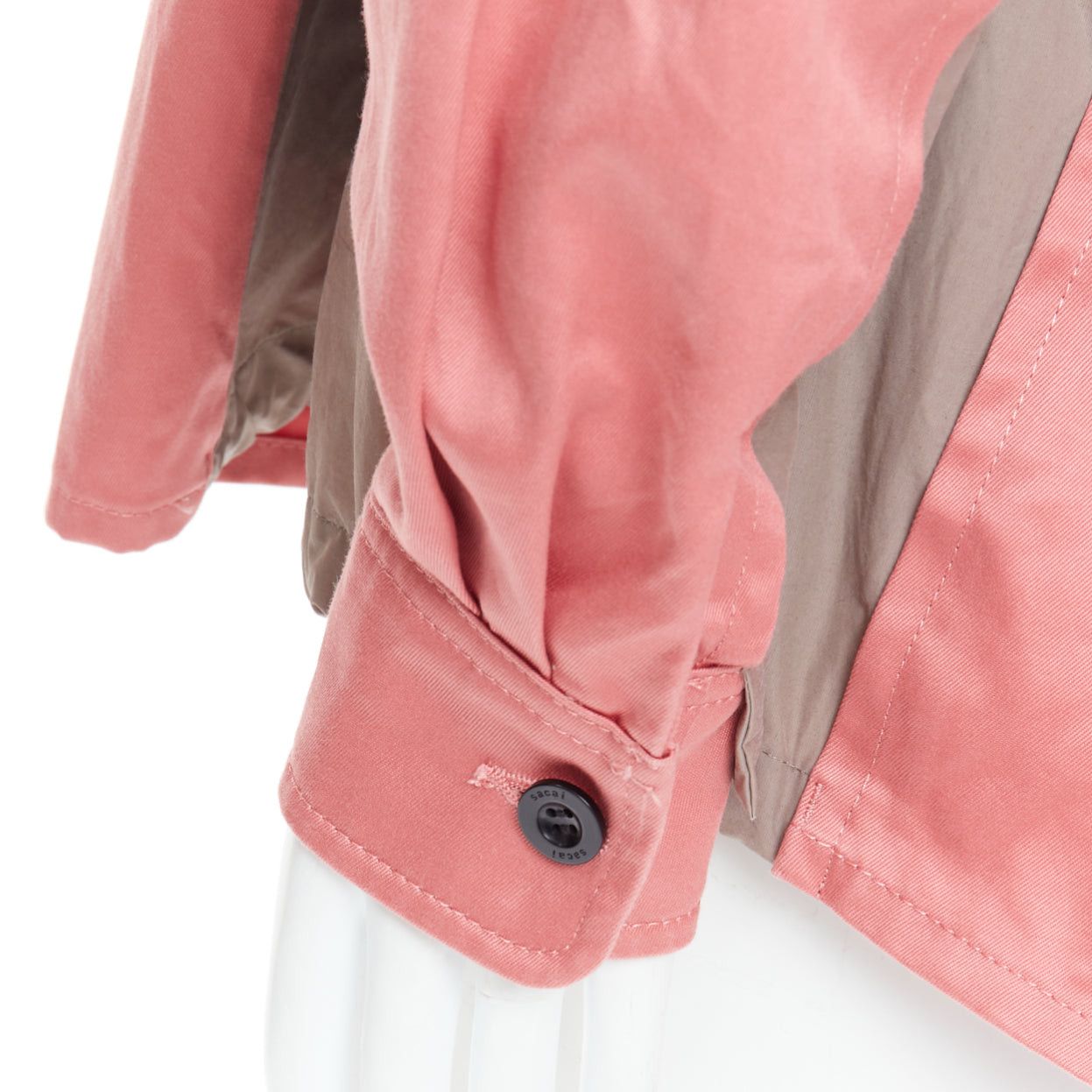 Sacai SACAI 2022 pink grey cotton nylon flared inserts safari boxy shirt JP3 L Size US L / EU 52-54 / 3 - 2 Thumbnail