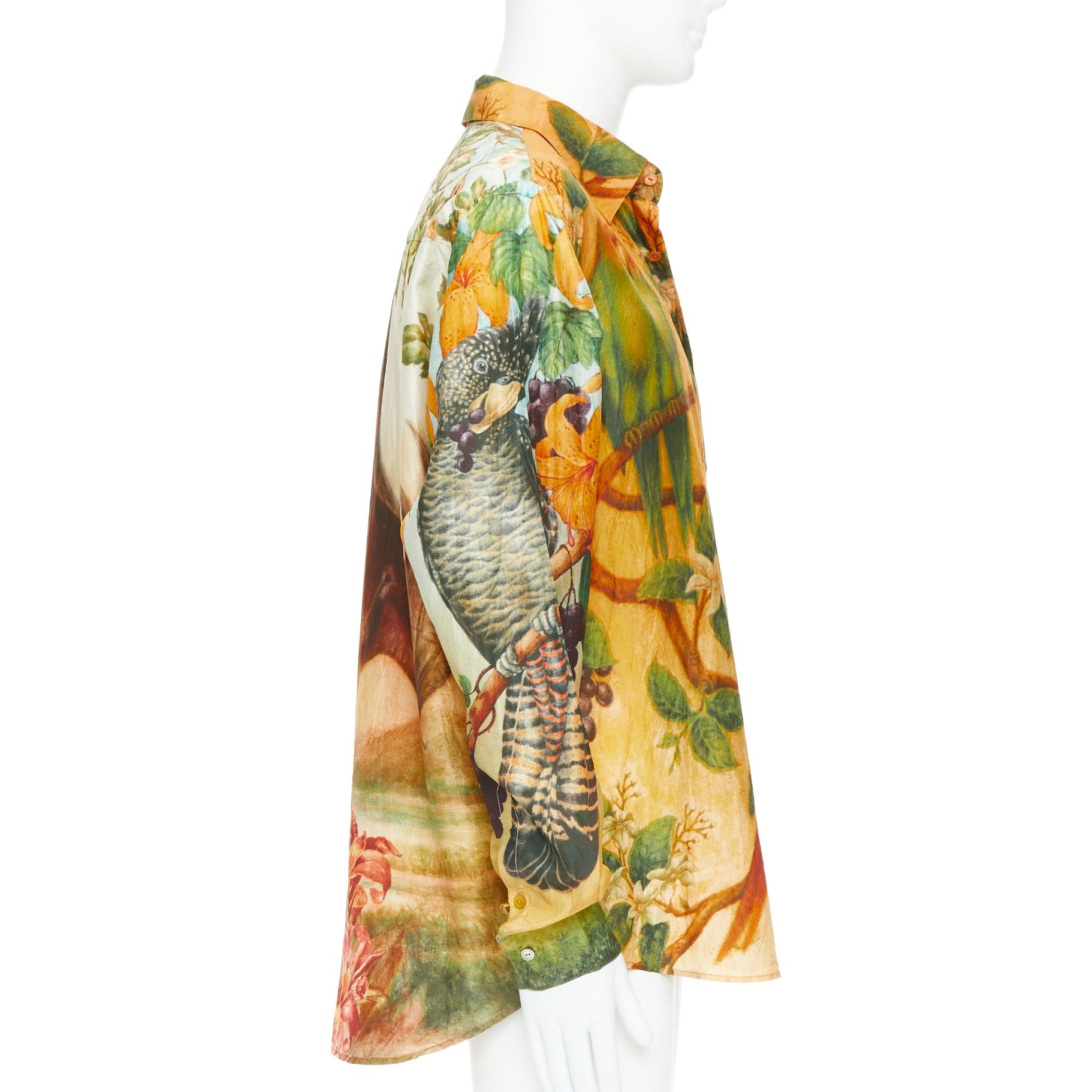 Other rare SABYASACHI 100% silk parrot bat mixed animal floral print shirt EU42 XL Size US XL / EU 56 / 4 - 4 Thumbnail