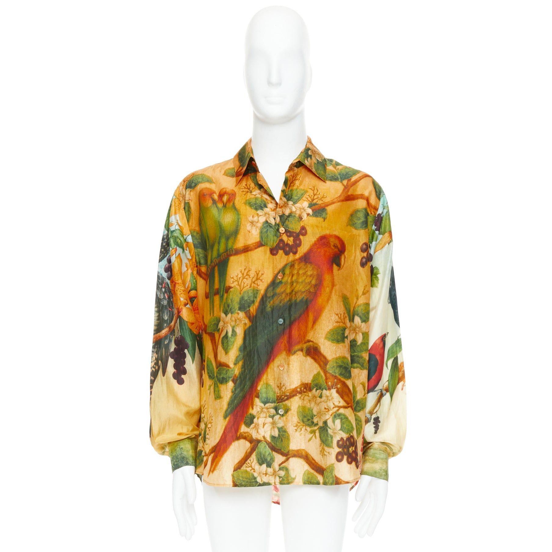 Other rare SABYASACHI 100% silk parrot bat mixed animal floral print shirt EU42 XL Size US XL / EU 56 / 4 - 9 Thumbnail