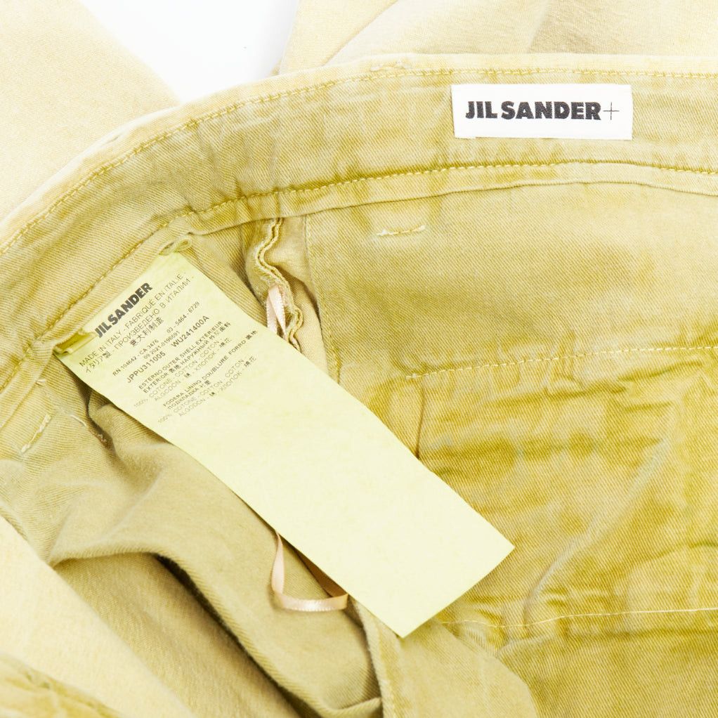 Jil Sander JIL SANDER + washed yellow cotton belted wide leg pants FR38 M Size 28" / US 6 / IT 42 - 8 Thumbnail