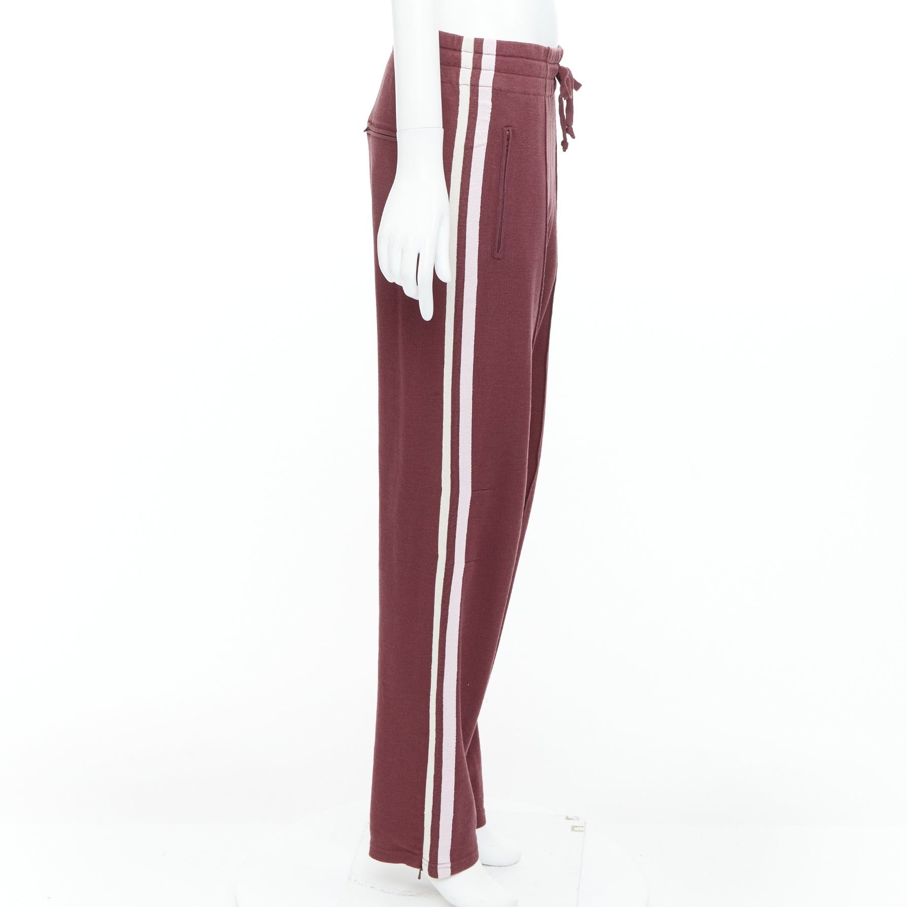 Isabel Marant ISABEL MARANT Etoile burgundy pink trim jogger track pants FR38 M Size 28" / US 6 / IT 42 - 4 Thumbnail