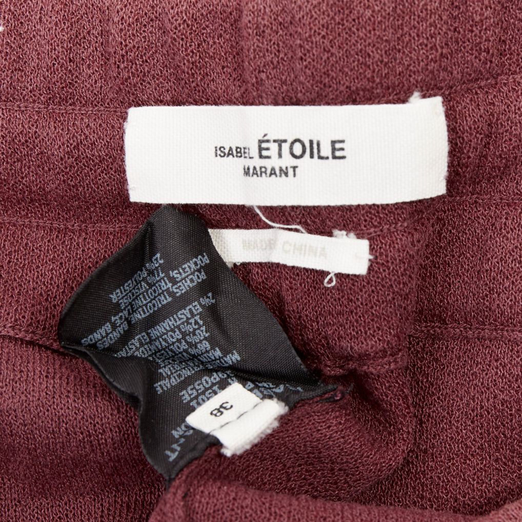 Isabel Marant ISABEL MARANT Etoile burgundy pink trim jogger track pants FR38 M Size 28" / US 6 / IT 42 - 8 Thumbnail
