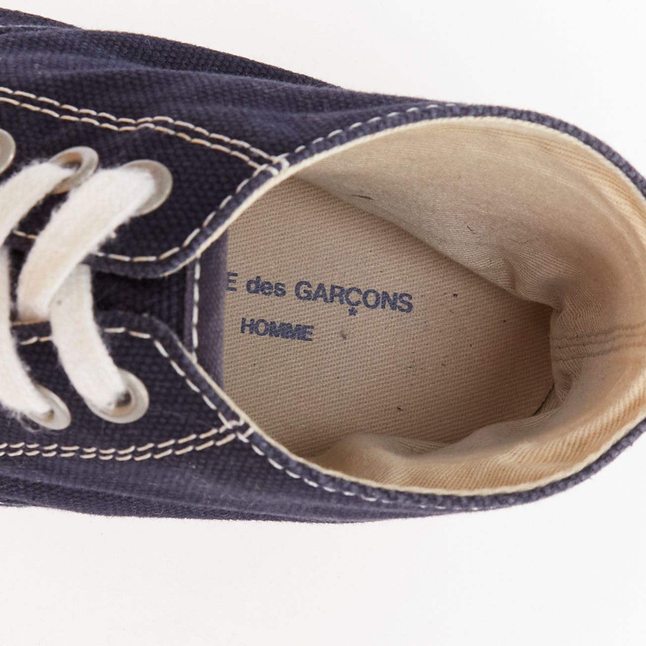 Comme des Garcons COMME DES GARCONS Homme navy canvas mid top skate sneakers EU39 Size US 9 / EU 42 - 9 Thumbnail