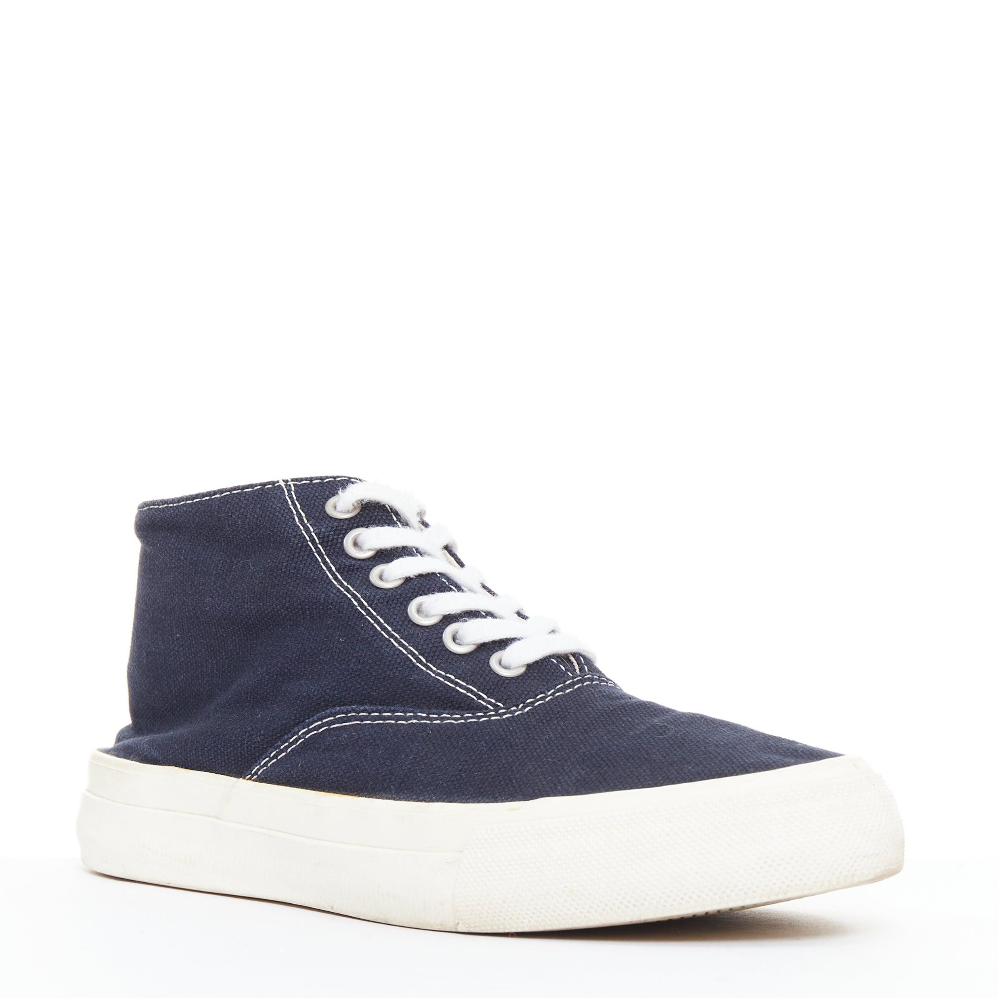 Comme des Garcons COMME DES GARCONS Homme navy canvas mid top skate sneakers EU39 Size US 9 / EU 42 - 2 Thumbnail