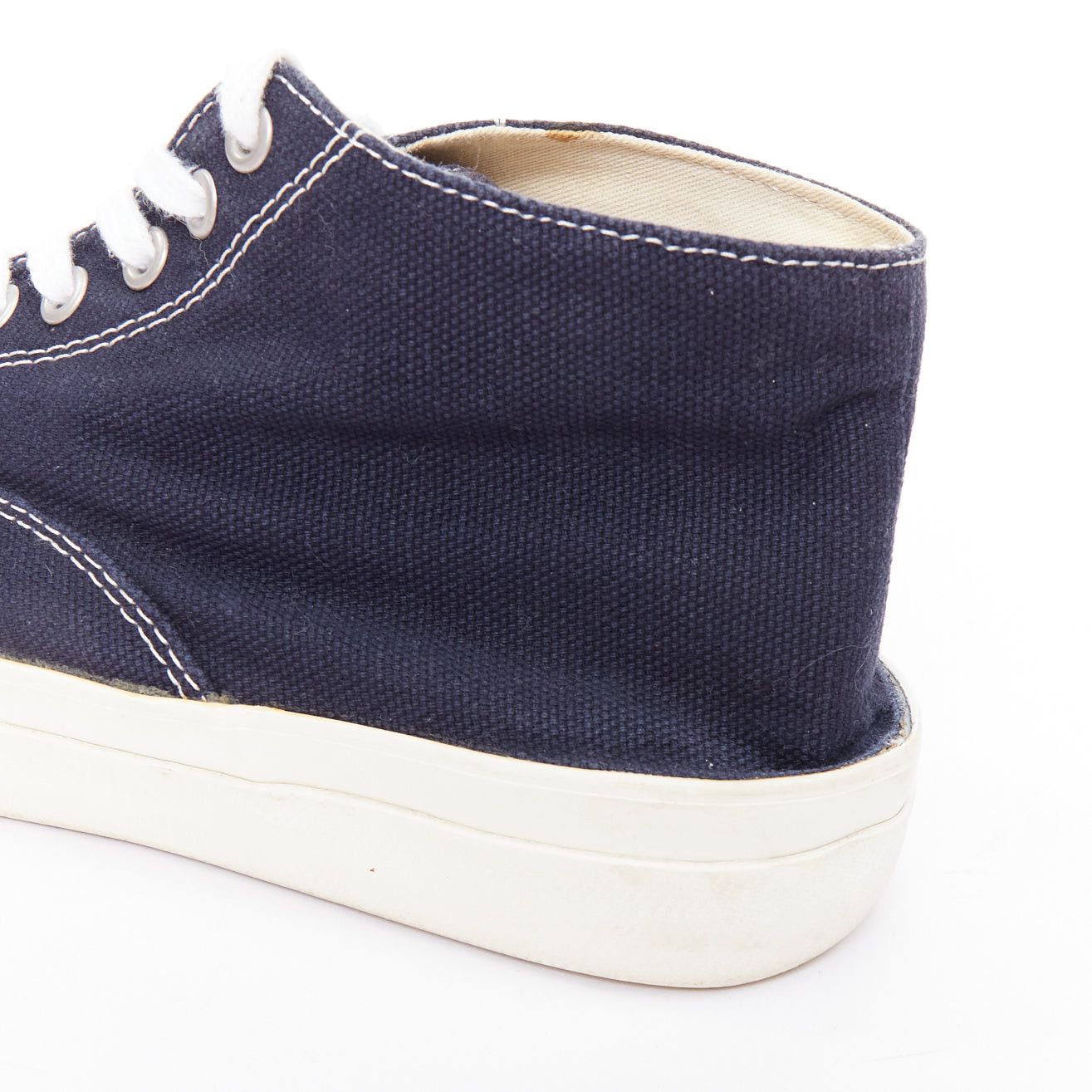 Comme des Garcons COMME DES GARCONS Homme navy canvas mid top skate sneakers EU39 Size US 9 / EU 42 - 8 Thumbnail