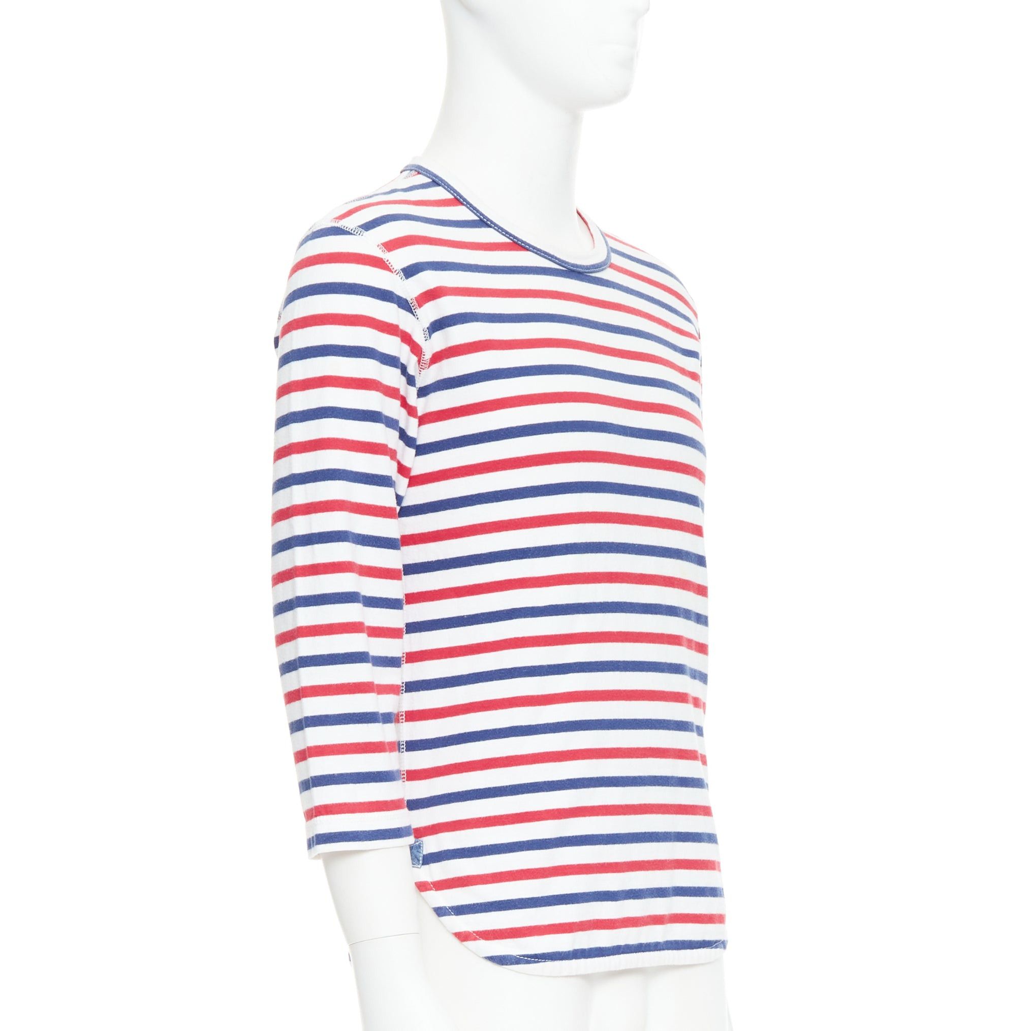 Junya Watanabe JUNYA WATANABE MAN 2011 red blue striped curved hem shirt S Size US S / EU 44-46 / 1 - 3 Thumbnail