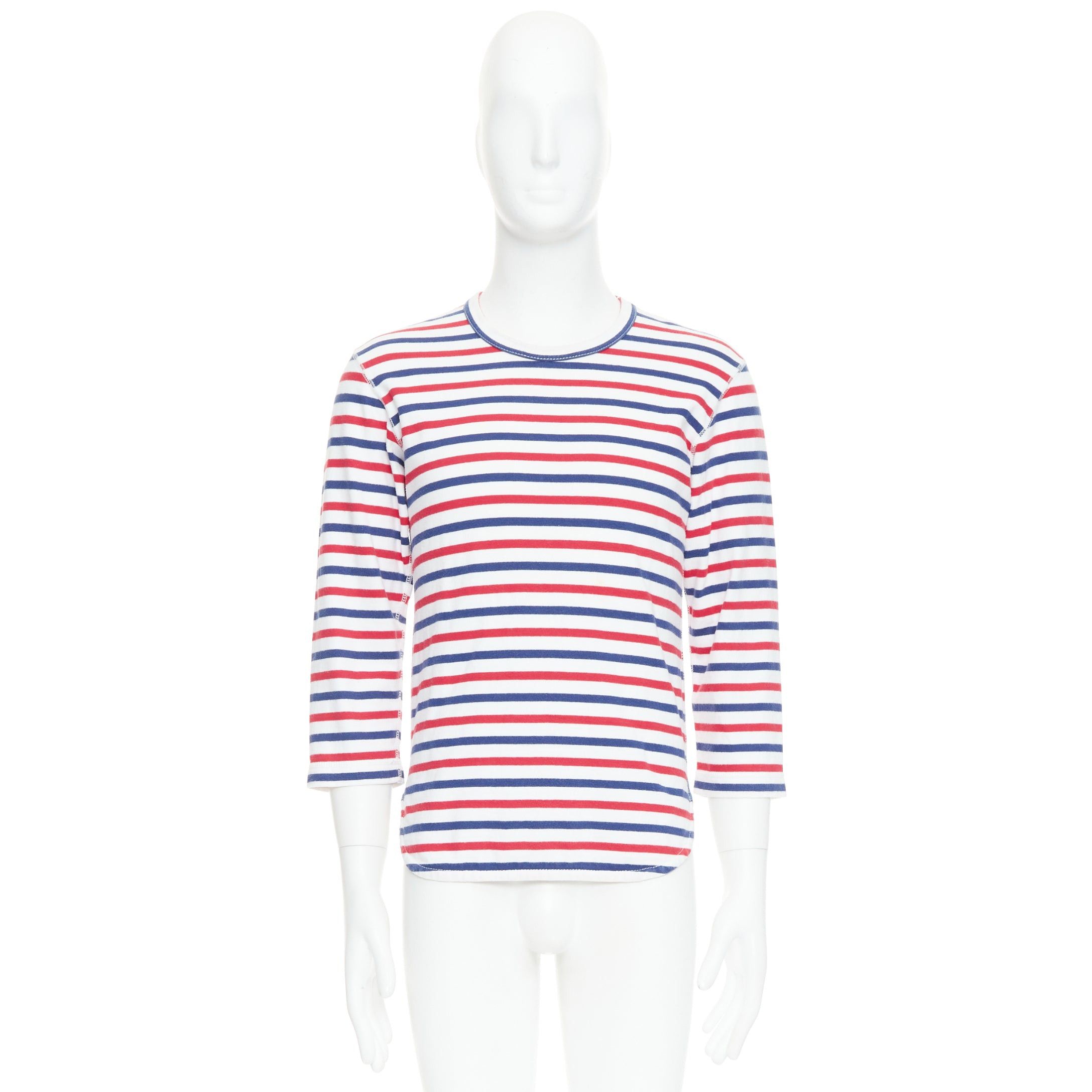 Junya Watanabe JUNYA WATANABE MAN 2011 red blue striped curved hem shirt S Size US S / EU 44-46 / 1 - 9 Thumbnail
