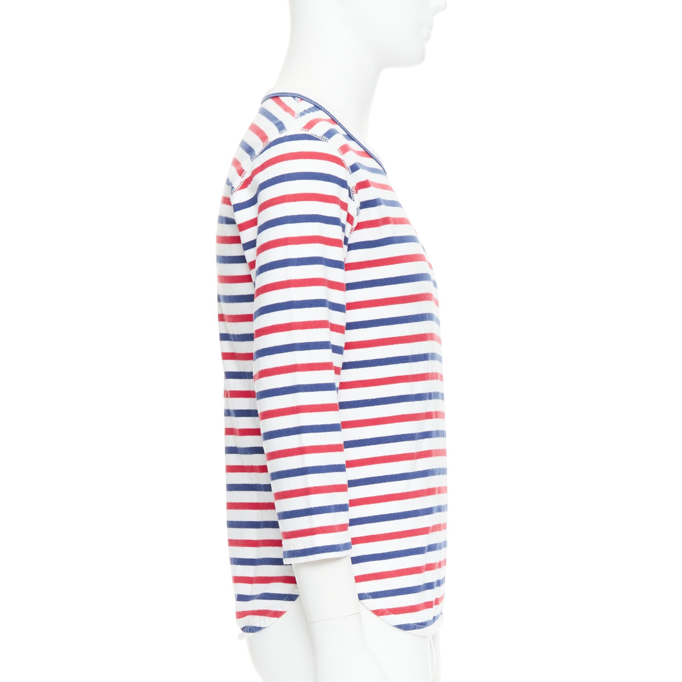 Junya Watanabe JUNYA WATANABE MAN 2011 red blue striped curved hem shirt S Size US S / EU 44-46 / 1 - 4 Thumbnail